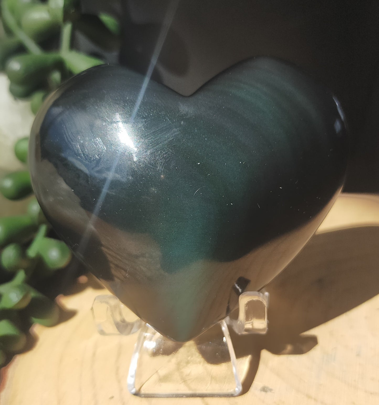 Rainbow Obsidian Heart