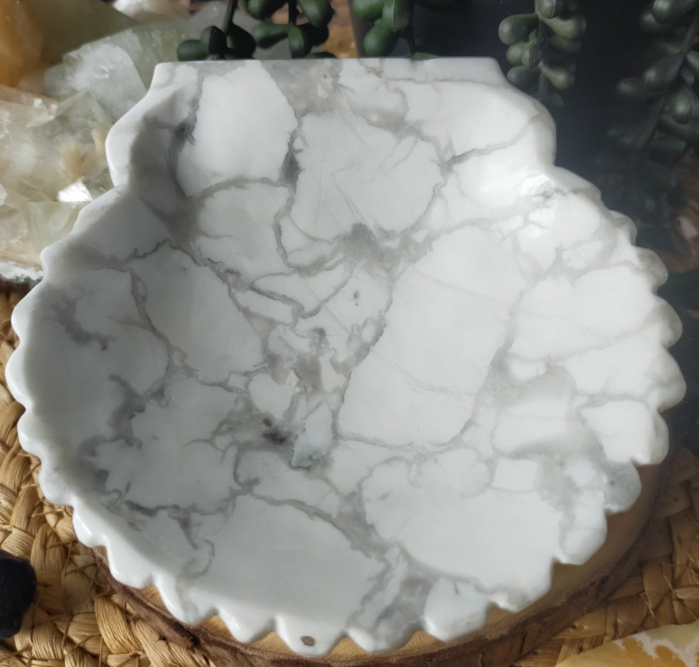Large Howlite Shell Bowl