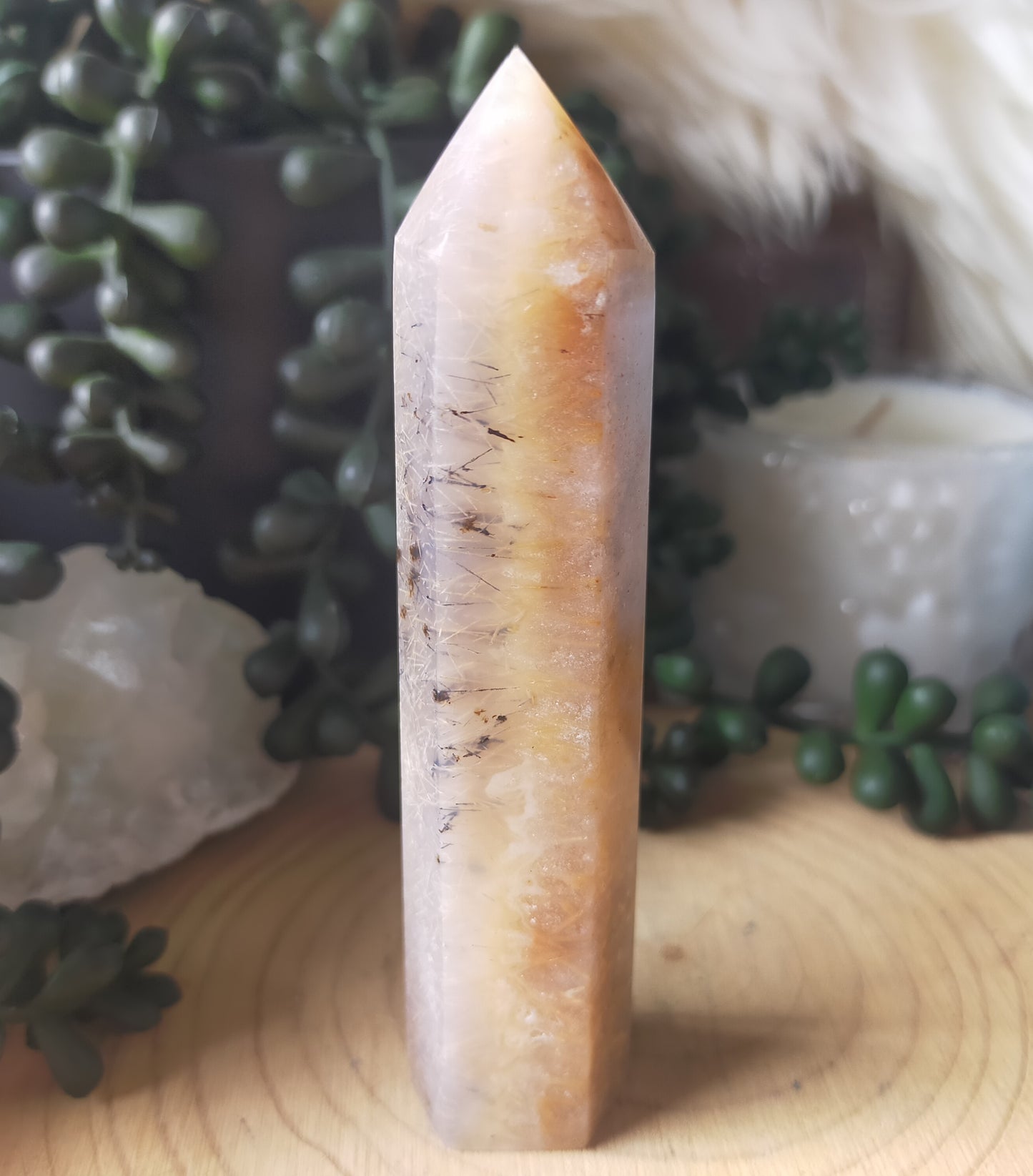 Agate Rutile Point