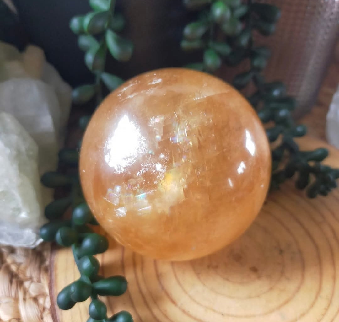 Honey Calcite Sphere