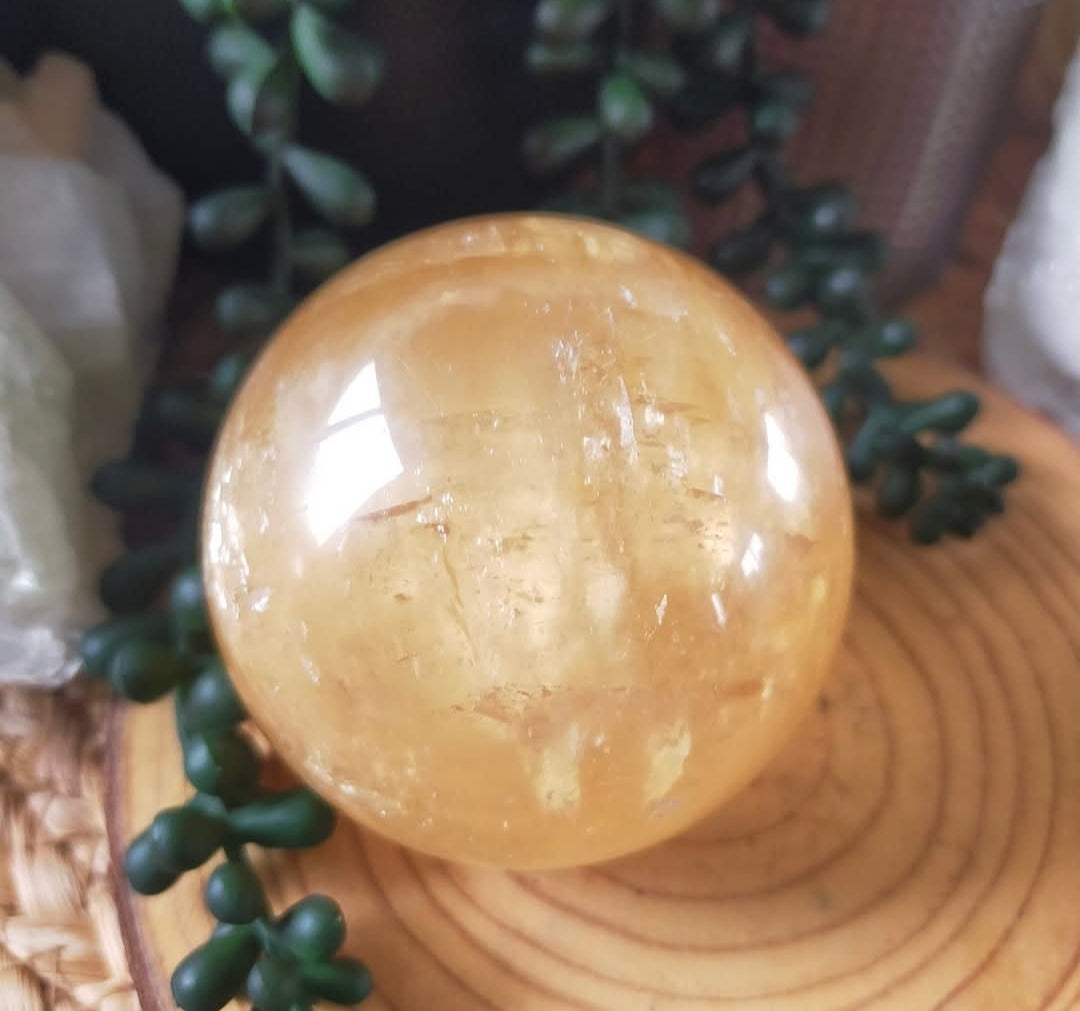 Honey Calcite Sphere