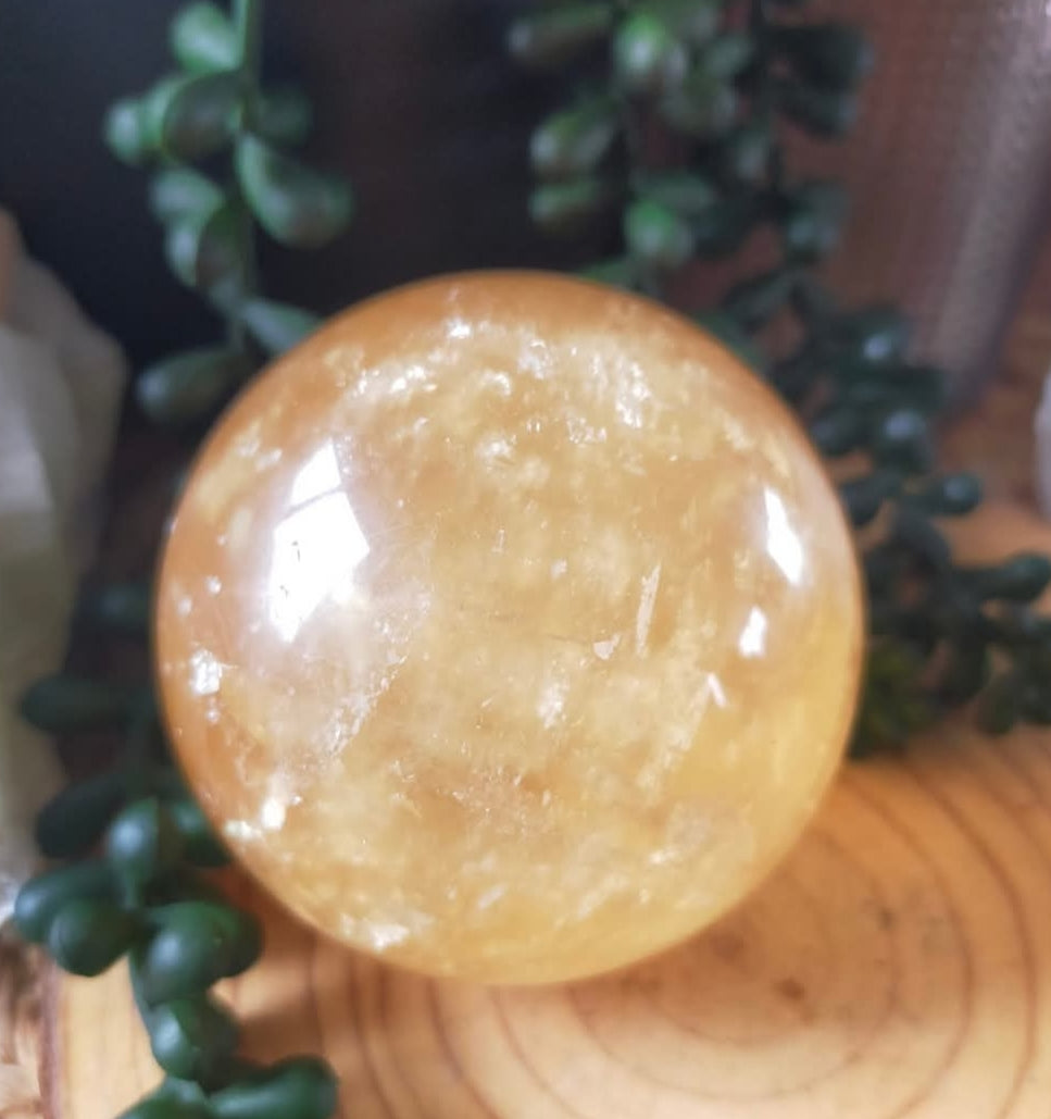 Honey Calcite Sphere