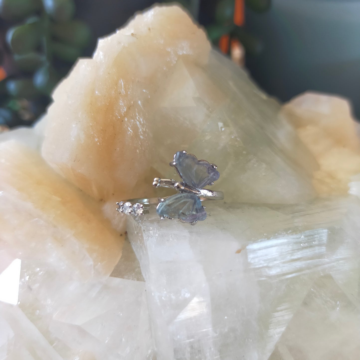Fluorite Butterfly Ring