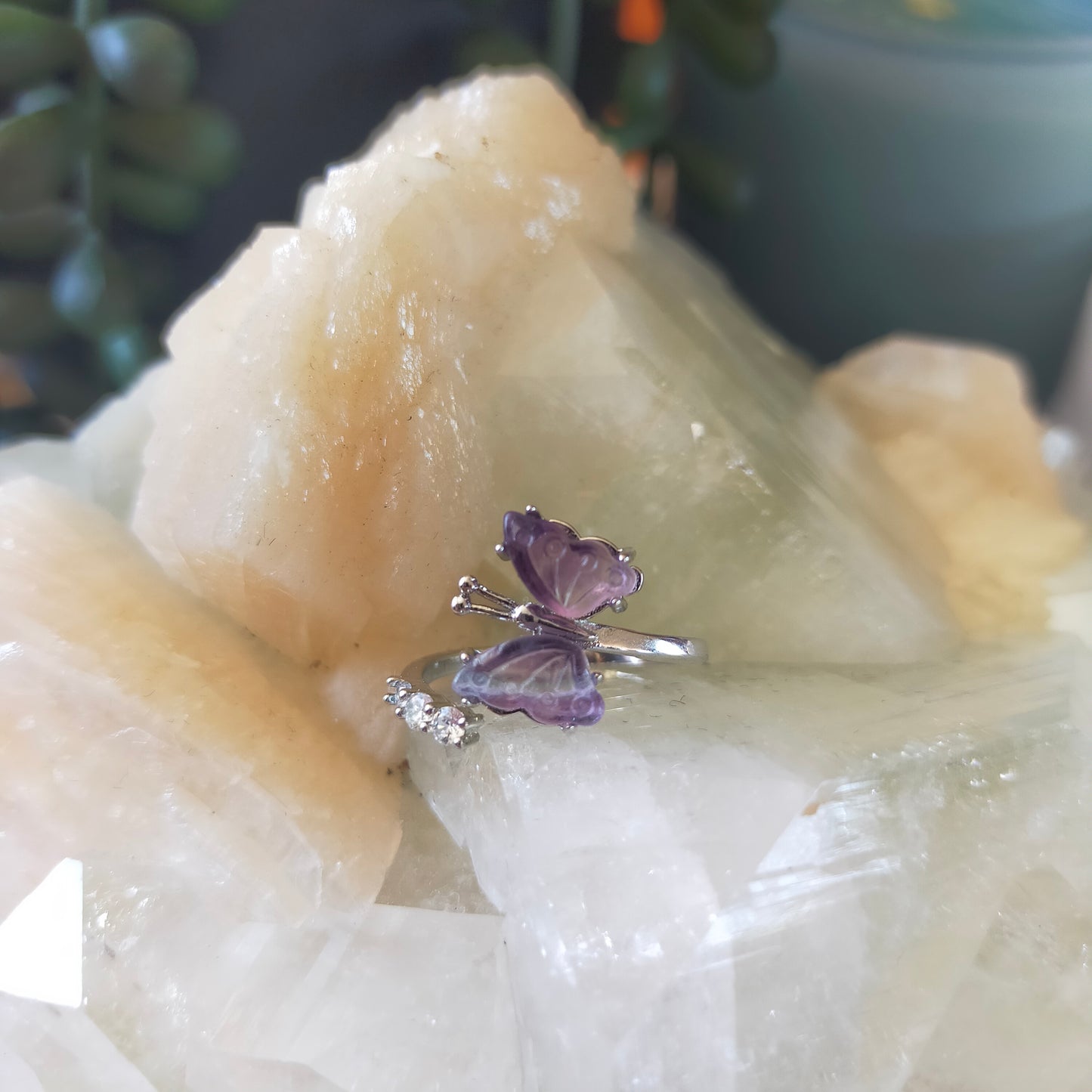 Fluorite Butterfly Ring