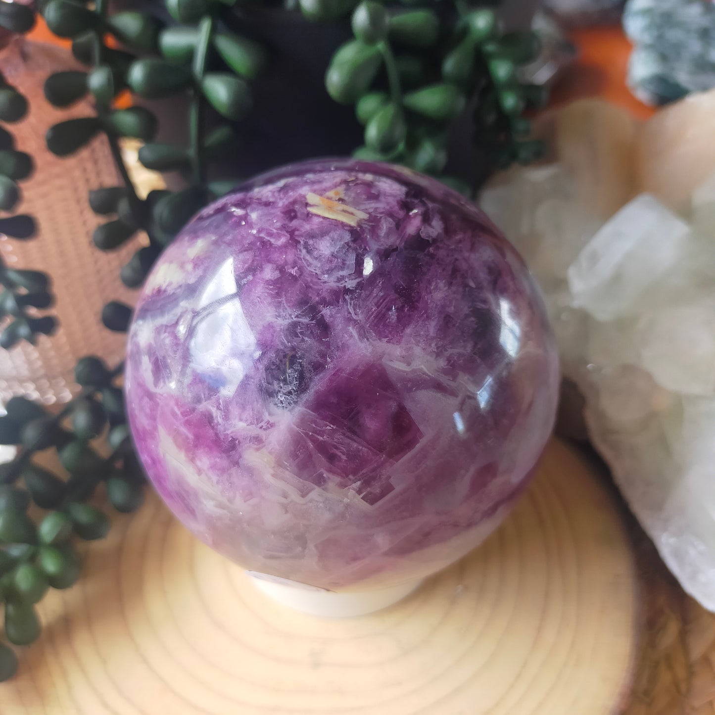Purple fluorite sphere