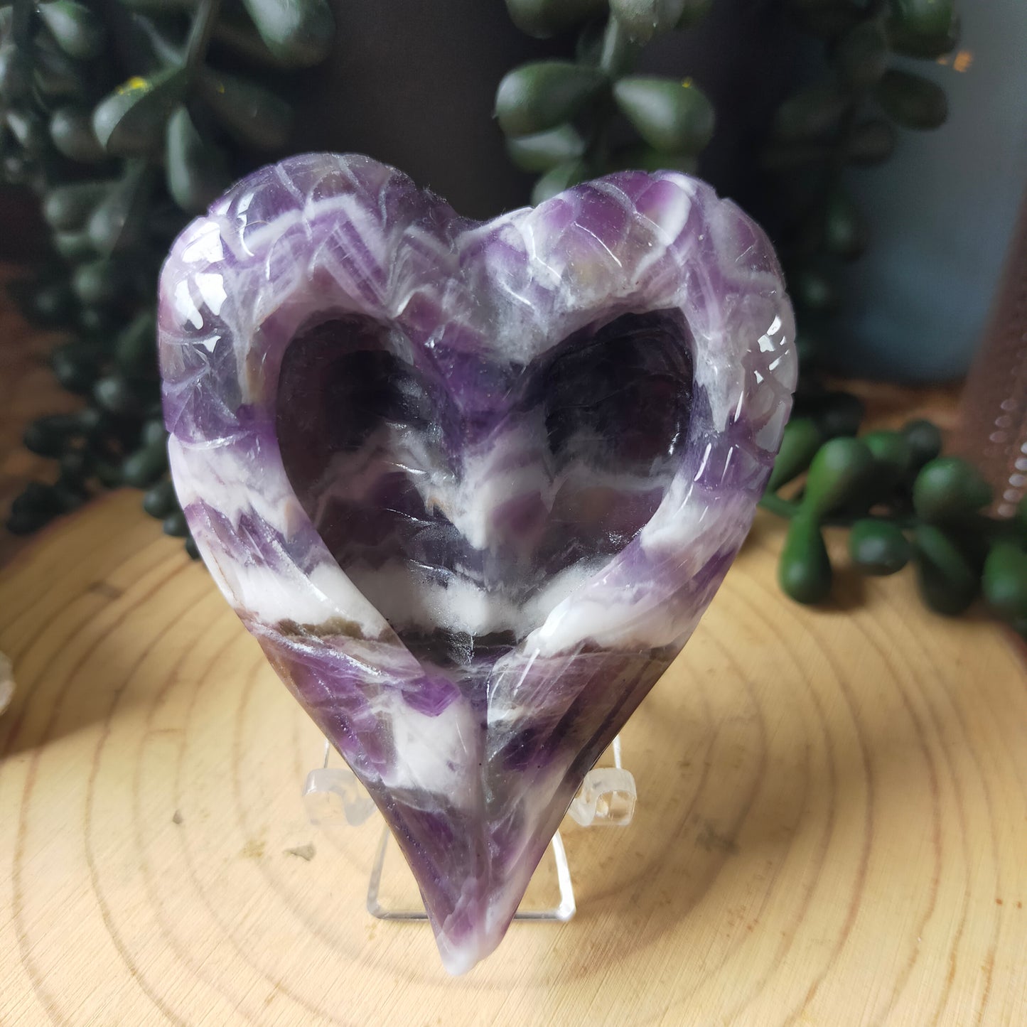 Gorgeous Chevron Amethyst Heart Bowl