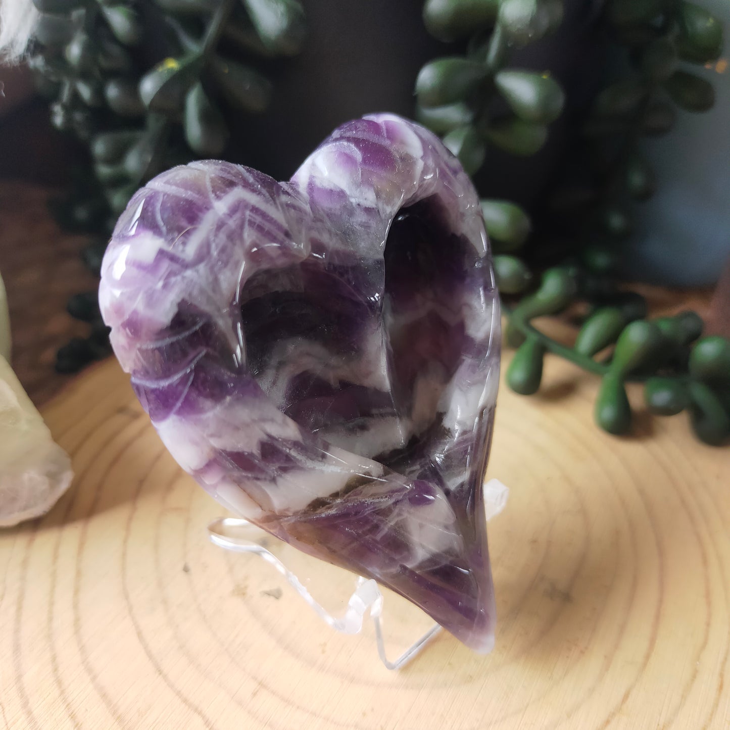 Gorgeous Chevron Amethyst Heart Bowl