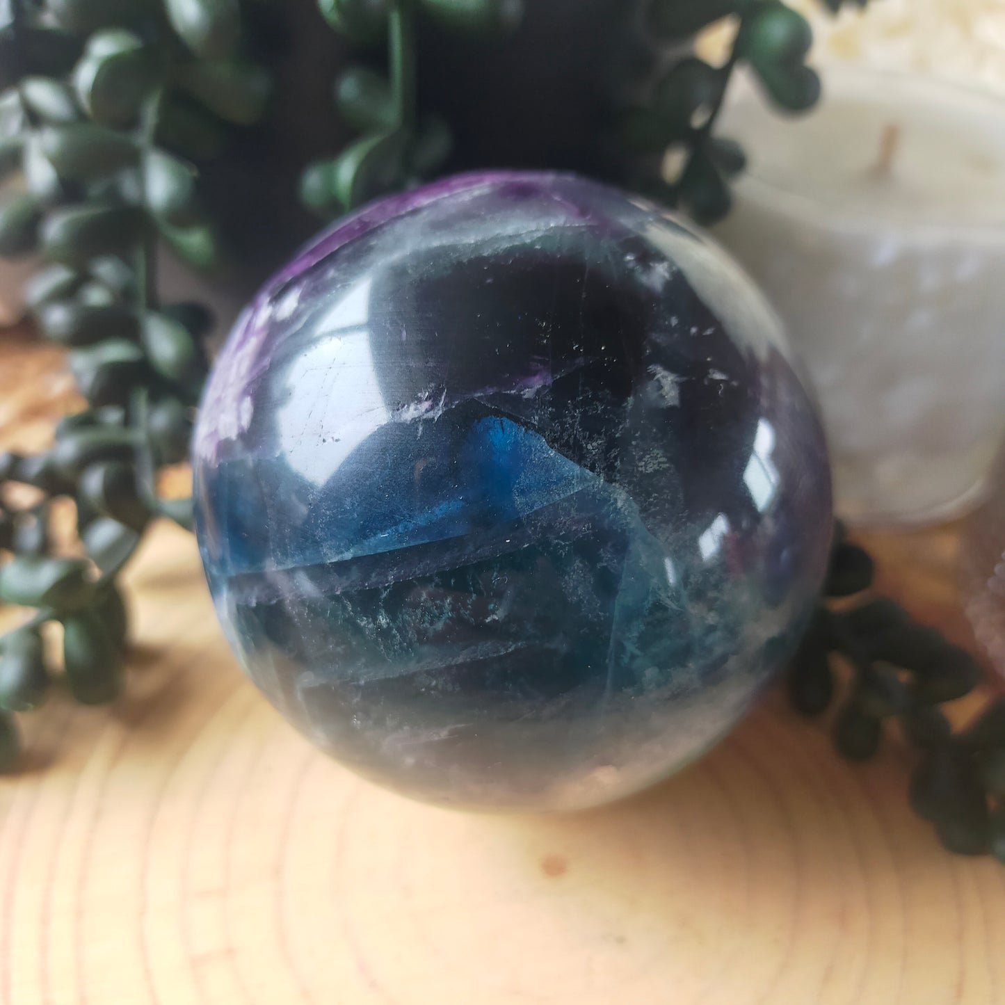 Feather Fluorite Sphere
