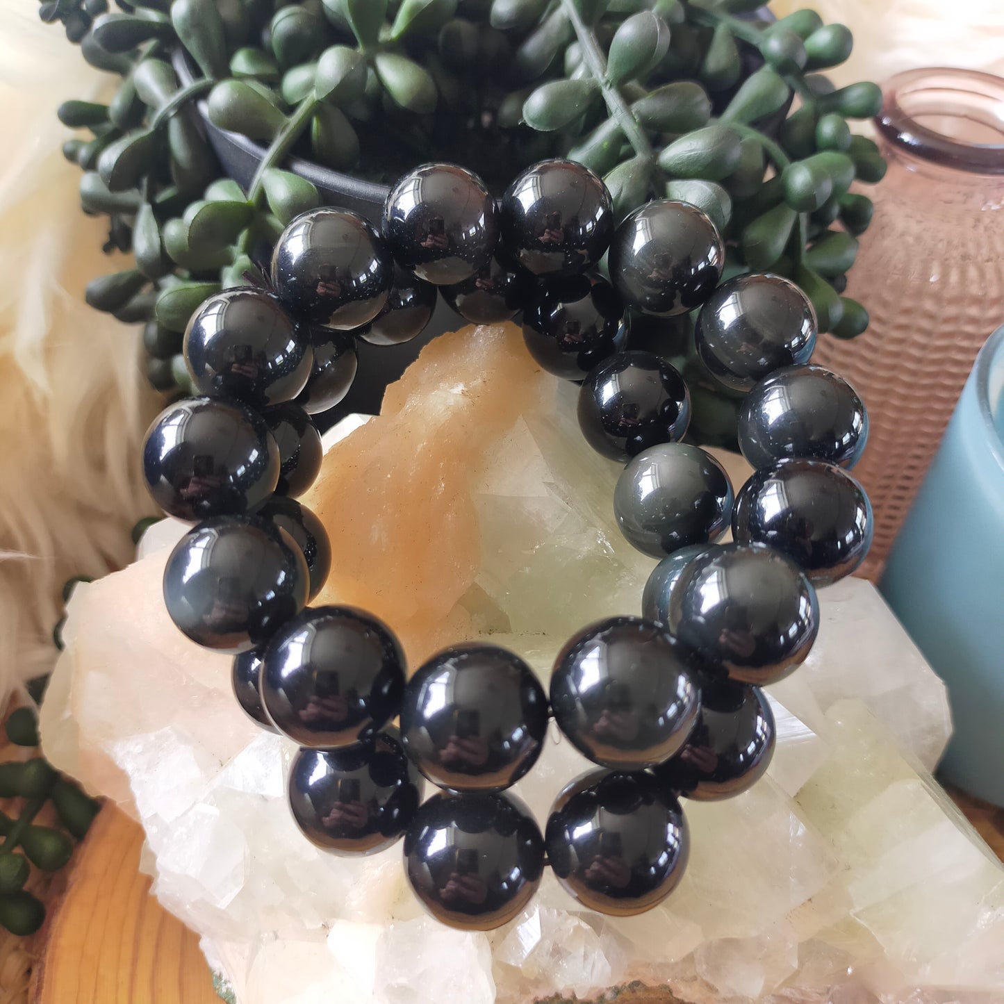 Large Rainbow Obsidian Bracelet