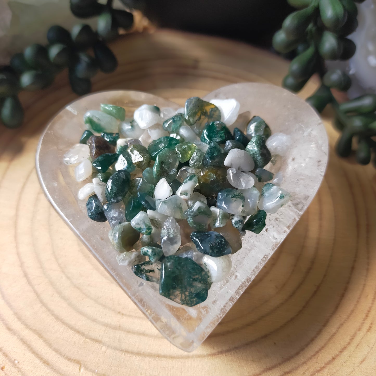 Moss Agate Crystal Chips