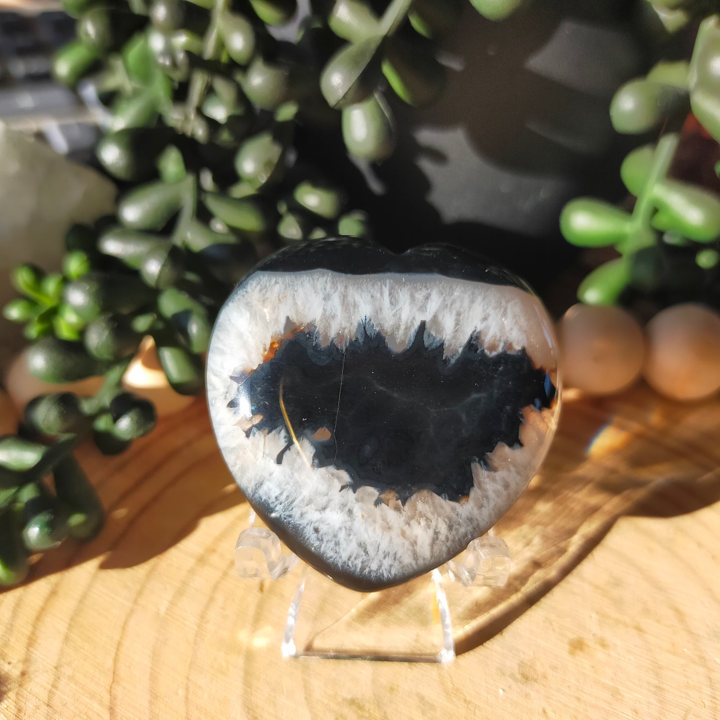 Black Agate Hearts