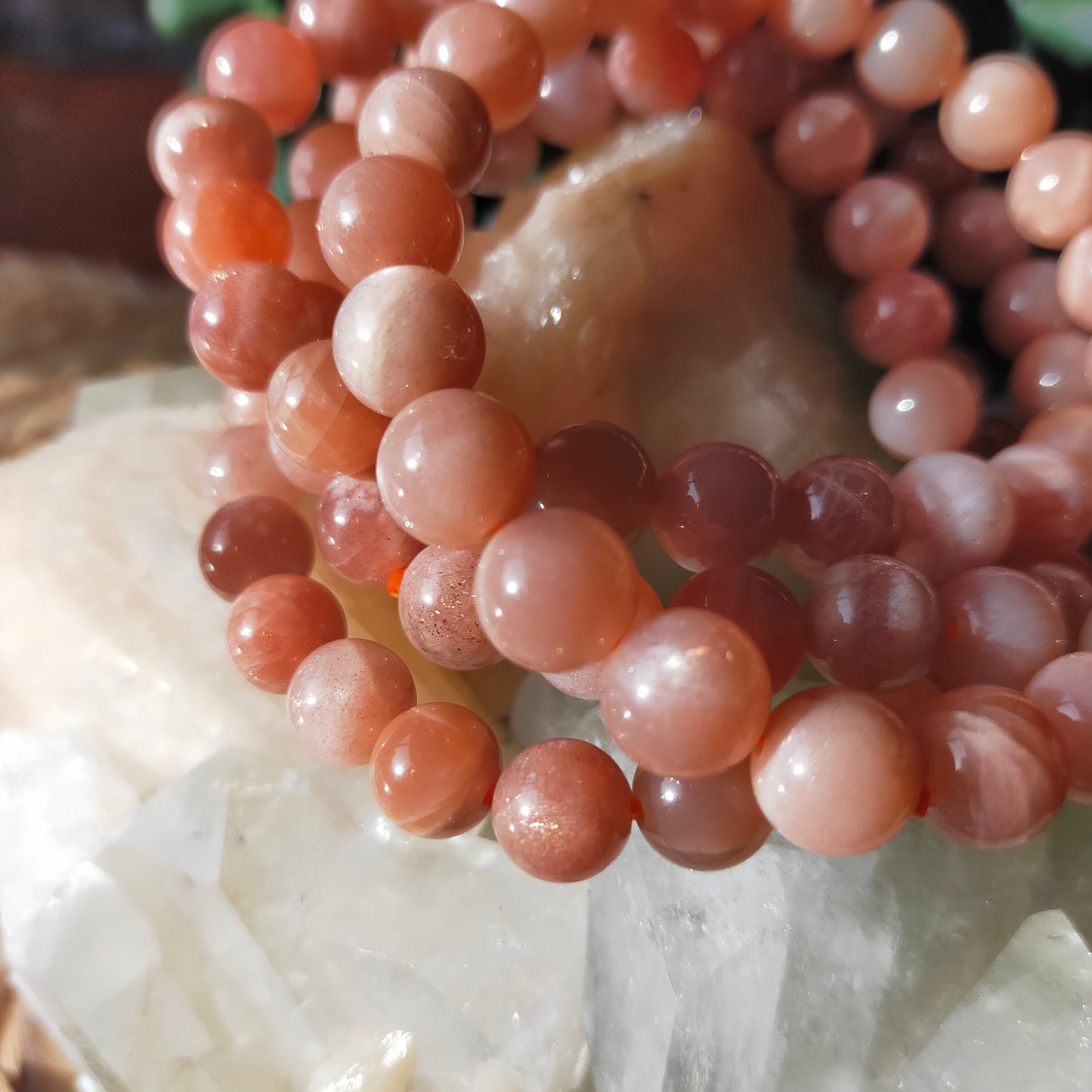 Peach Moonstone/Sunstone Bracelet
