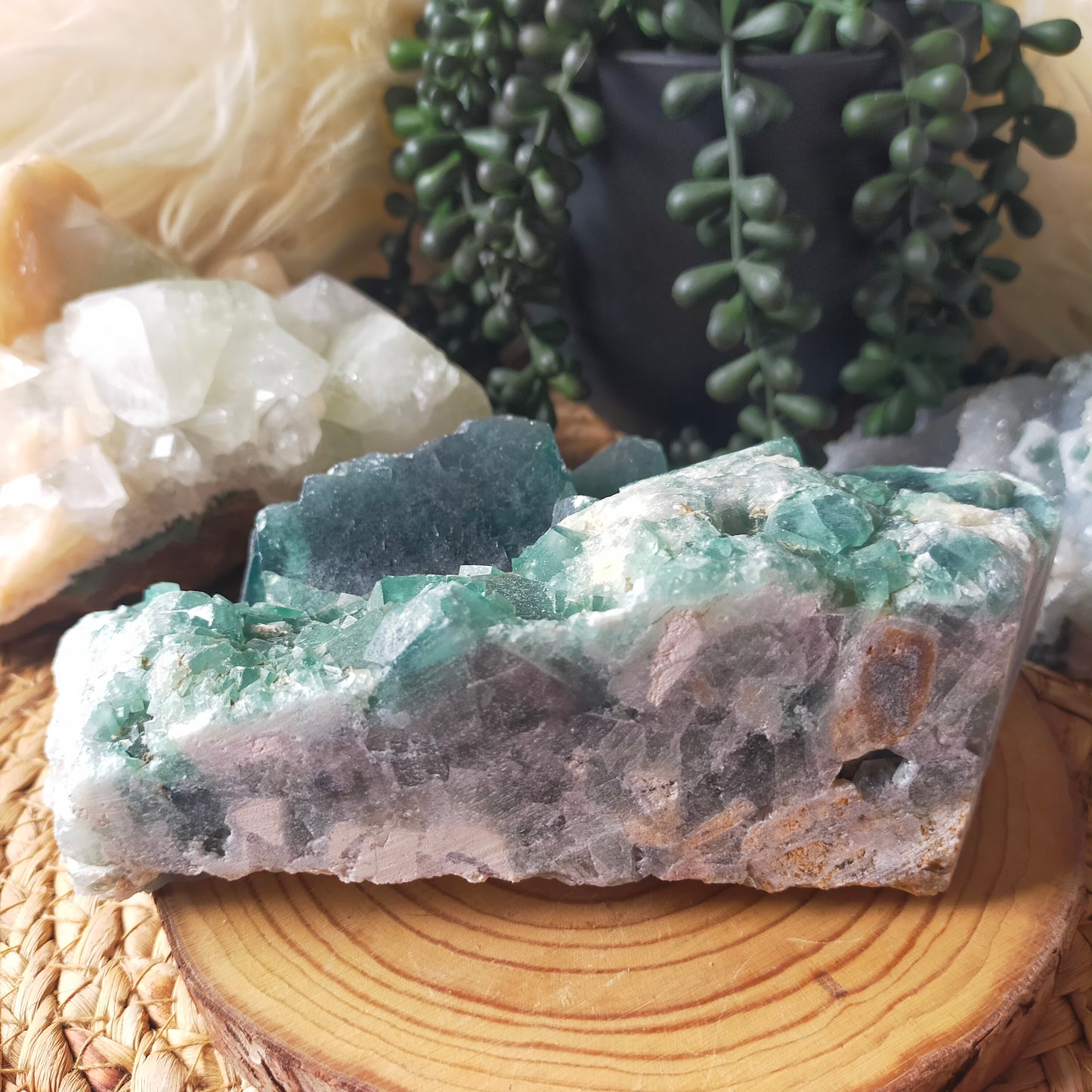 Large Green Fluorite Cluster