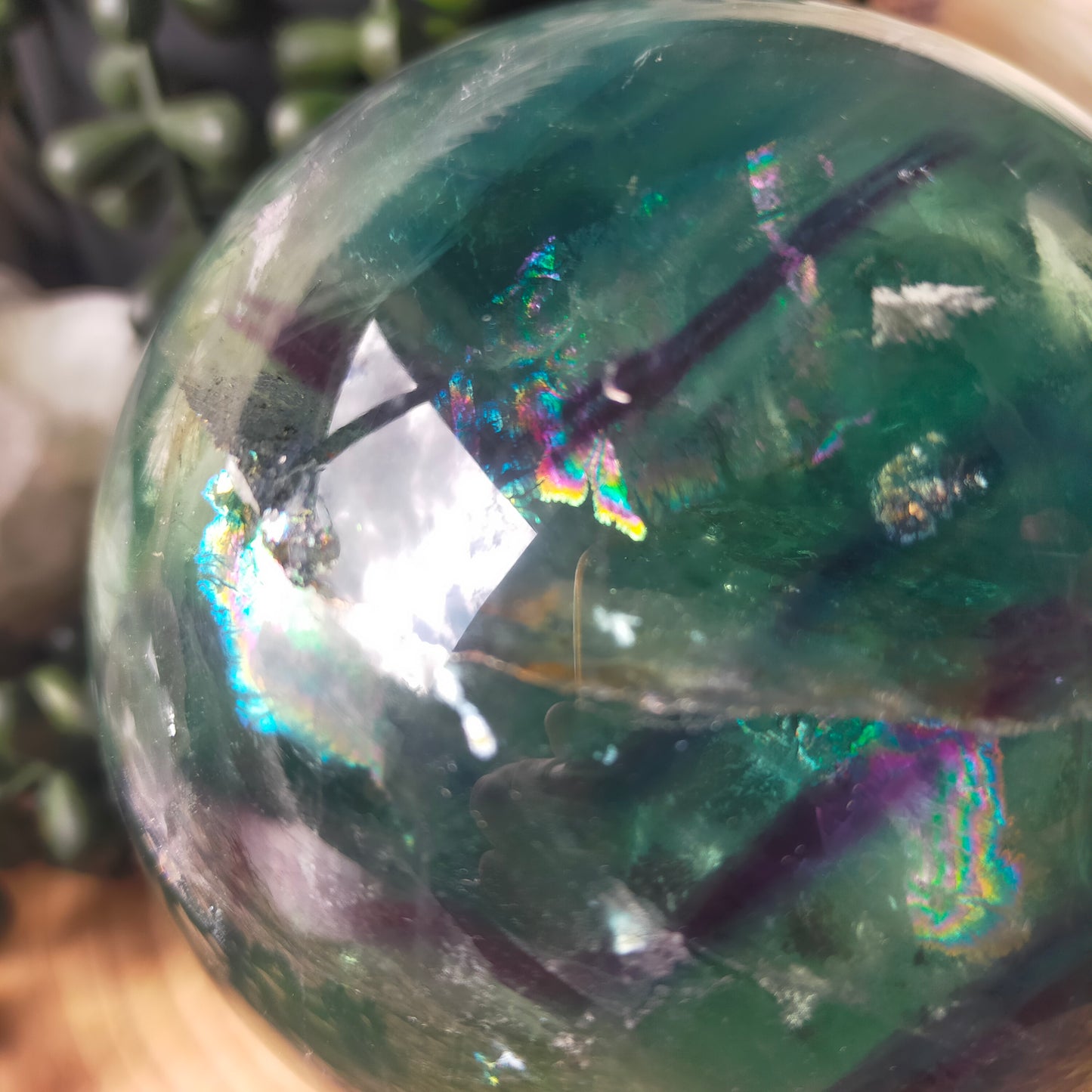 Large Feather Fluorite Sphere