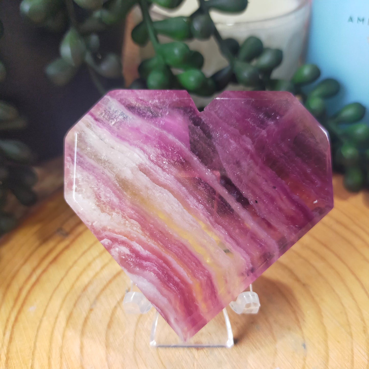 Faceted Fluorite Heart