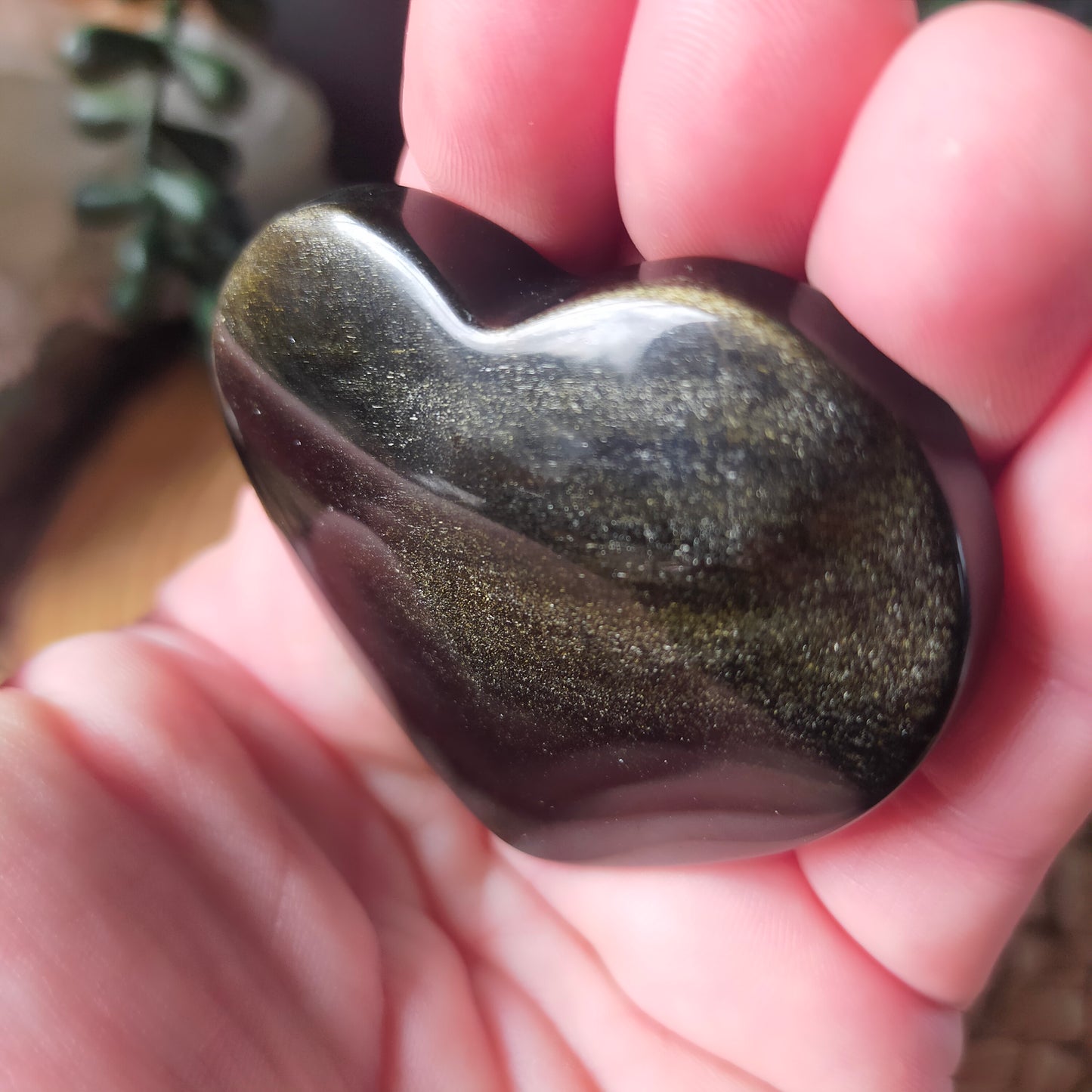 Golden Sheen Obsidian Heart