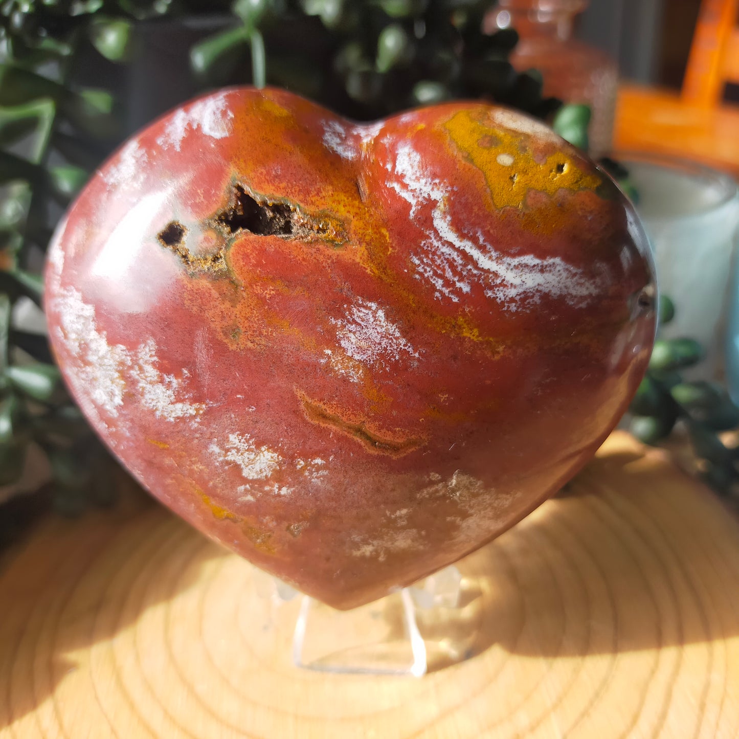 Ocean Jasper Puffy Heart