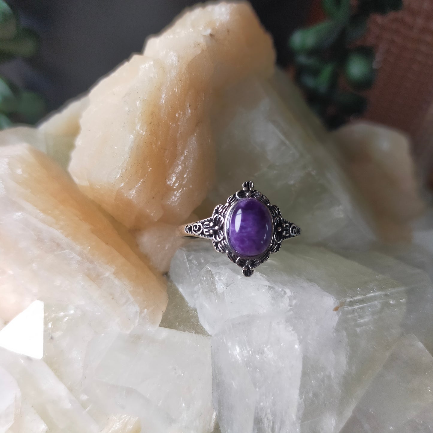 Sterling Silver Charoite Ring