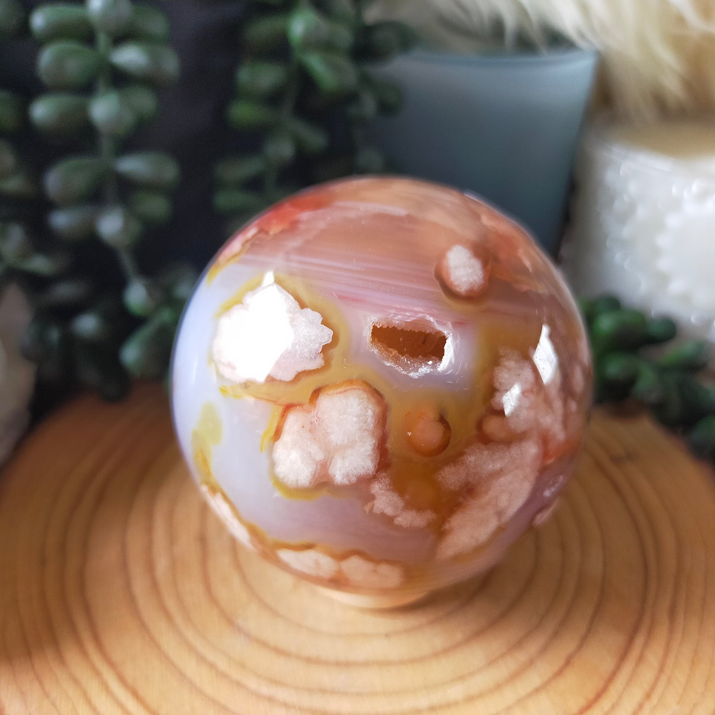 Flower Agate Sphere