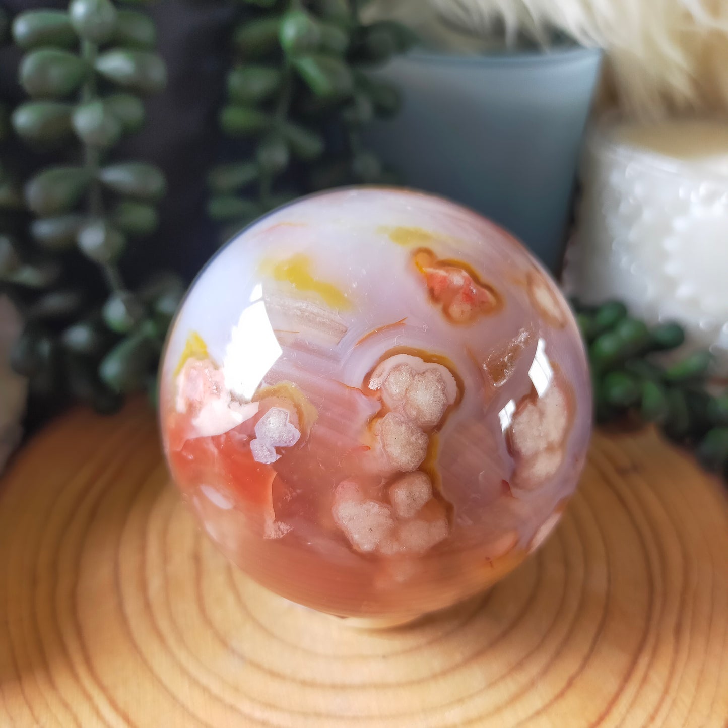 Flower Agate Sphere