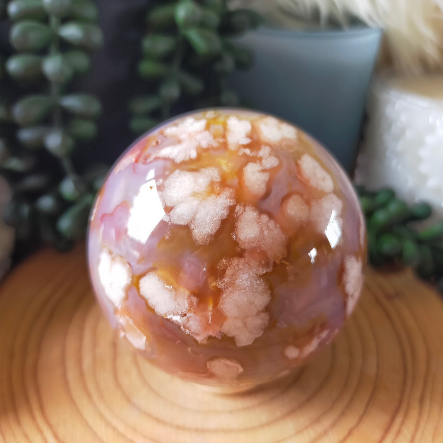 Flower Agate Sphere