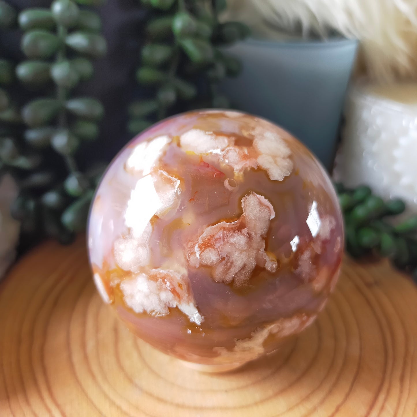 Flower Agate Sphere