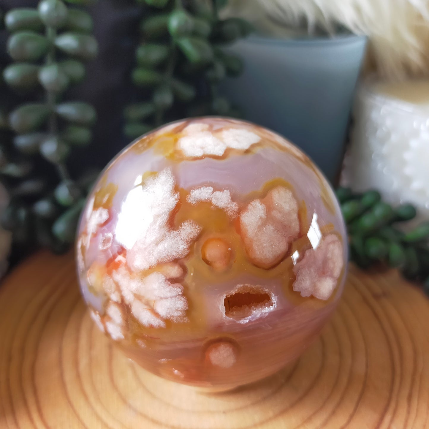 Flower Agate Sphere