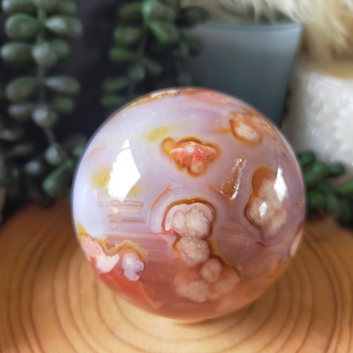 Flower Agate Sphere