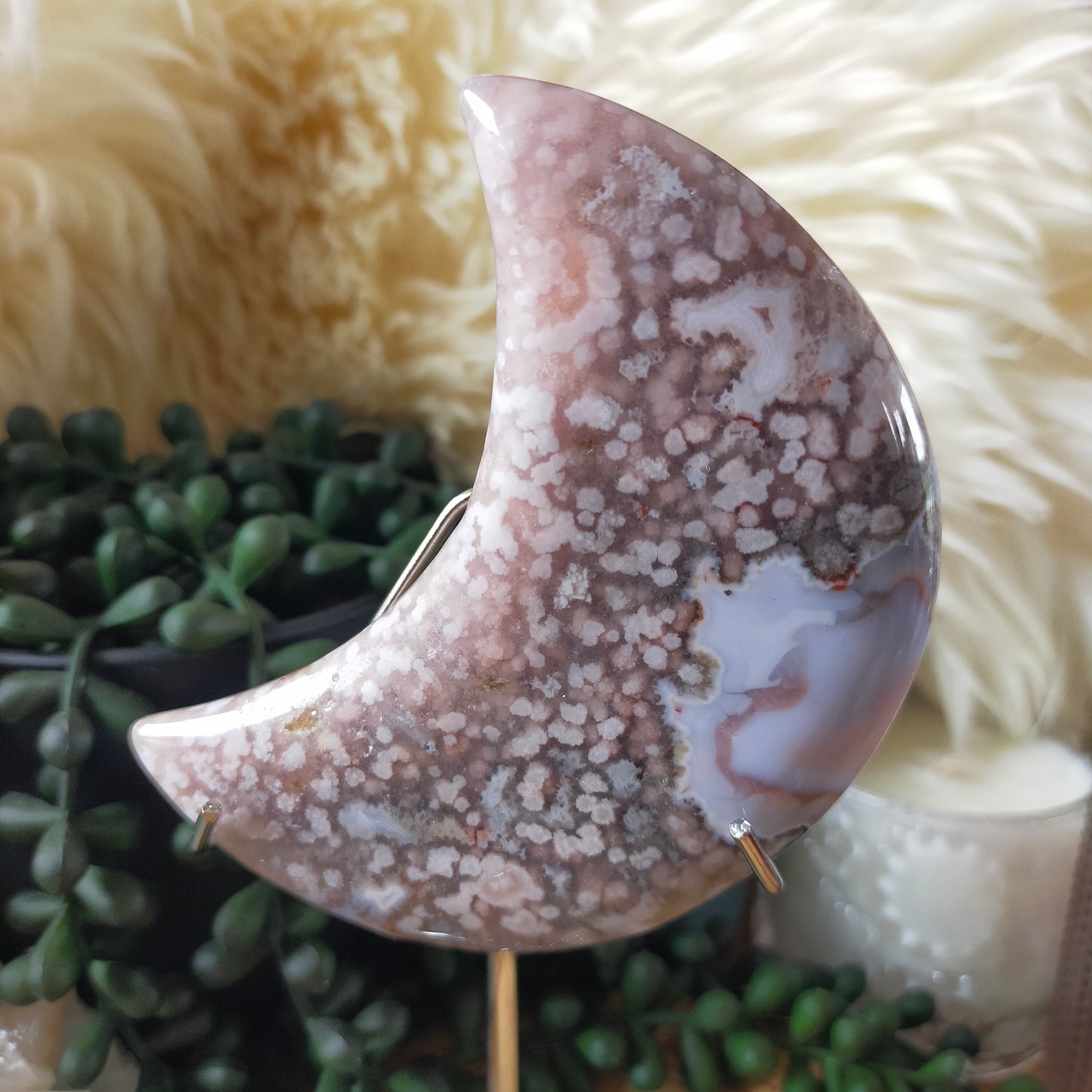 Flower Agate Moon