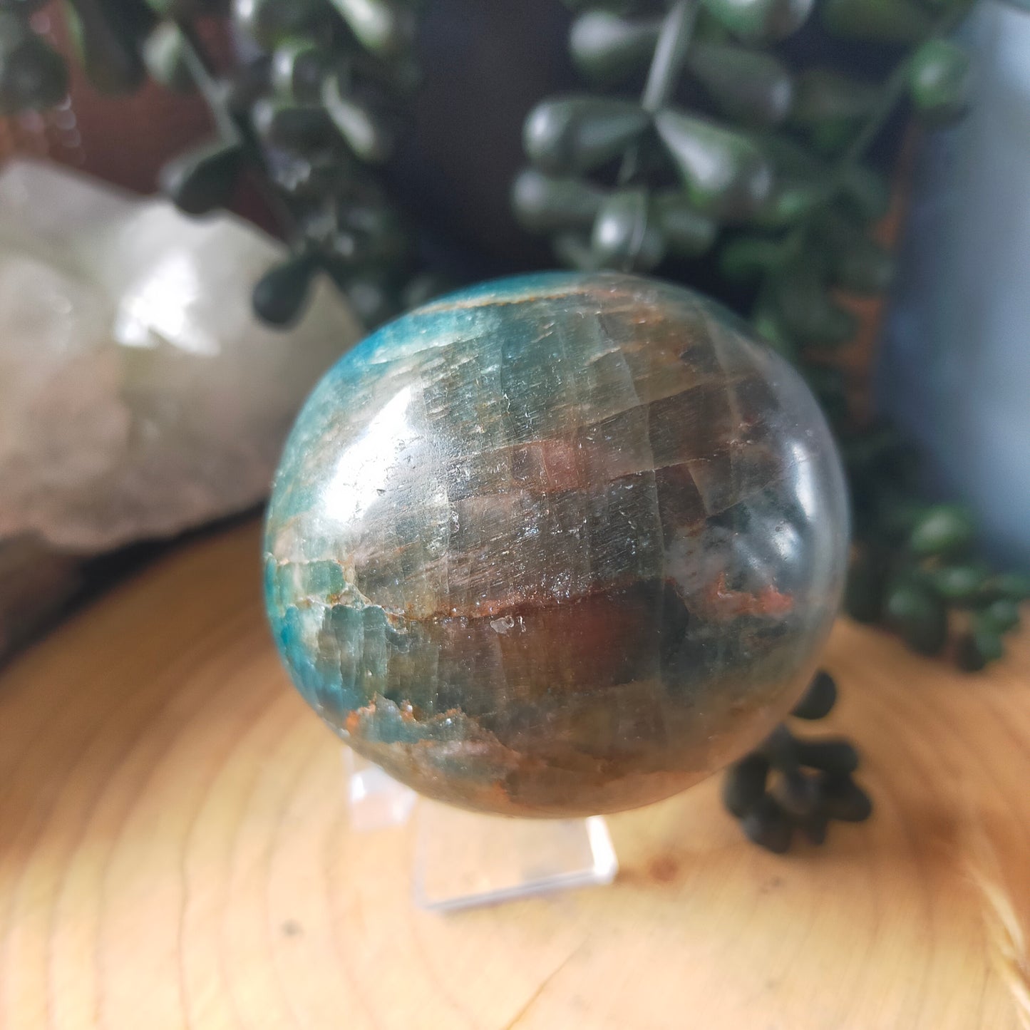 Blue Apatite Palmstone