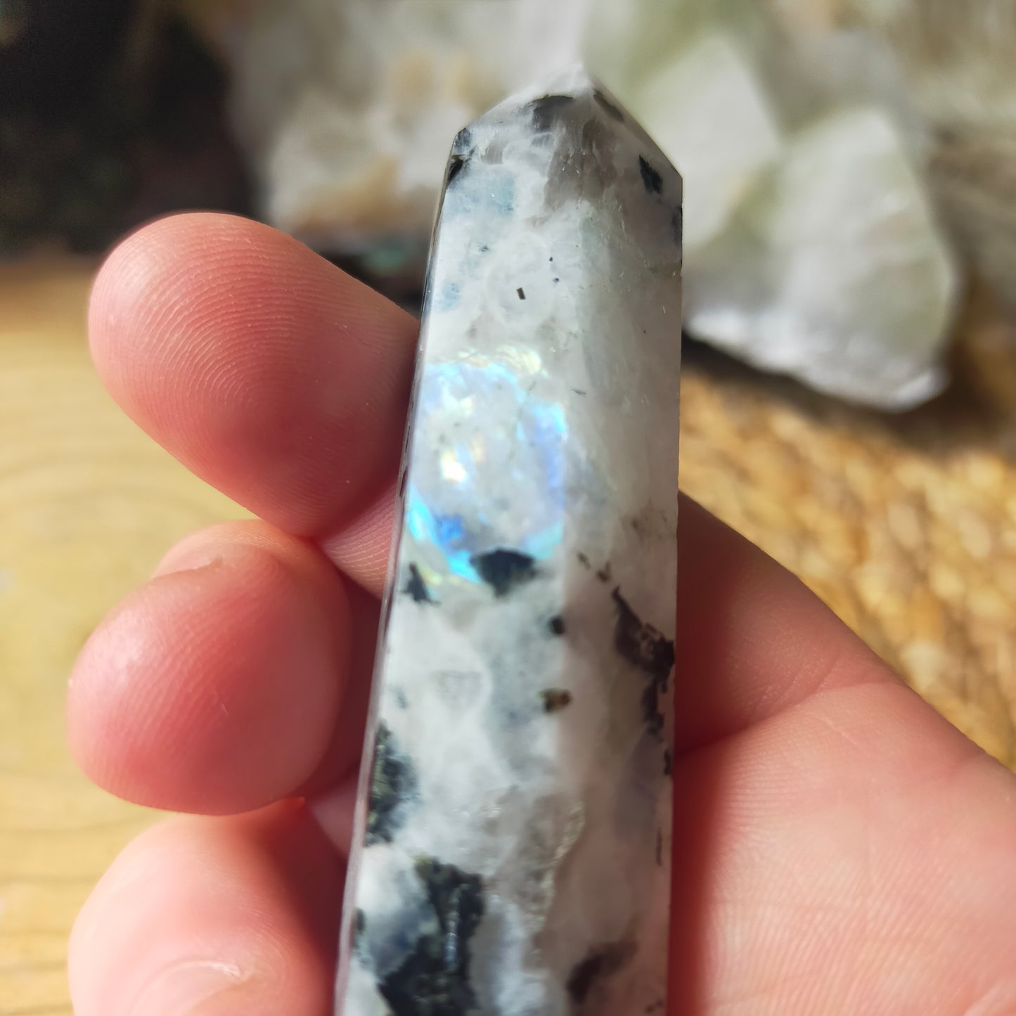Rainbow Moonstone Point