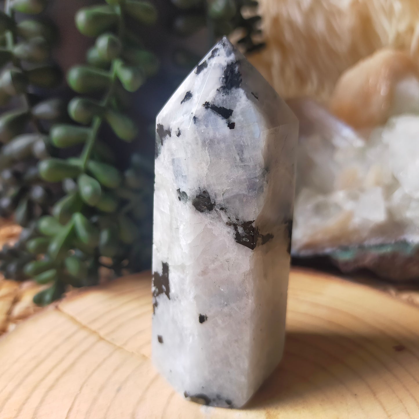 Rainbow Moonstone Point
