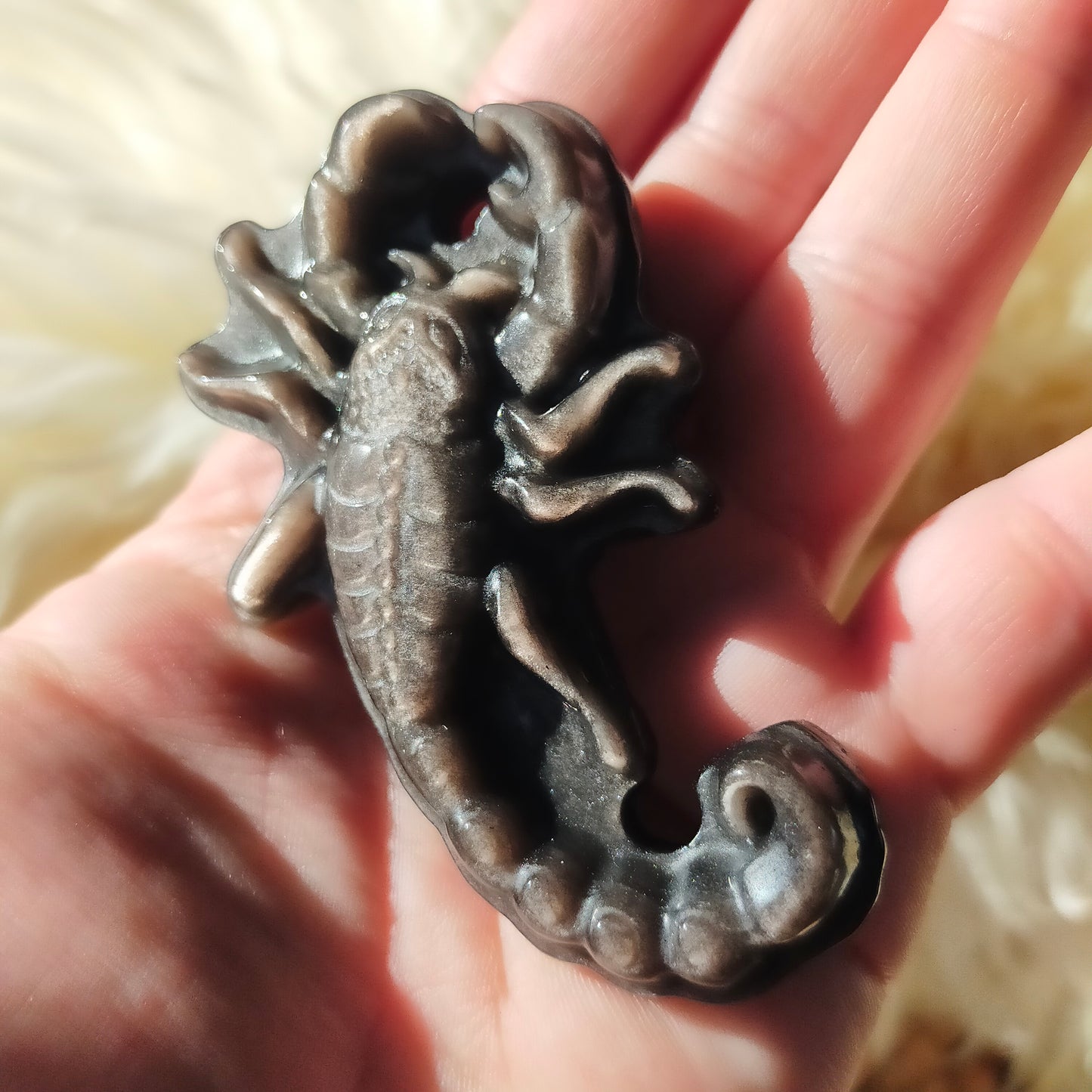 Silver Sheen Obsidian Scorpion
