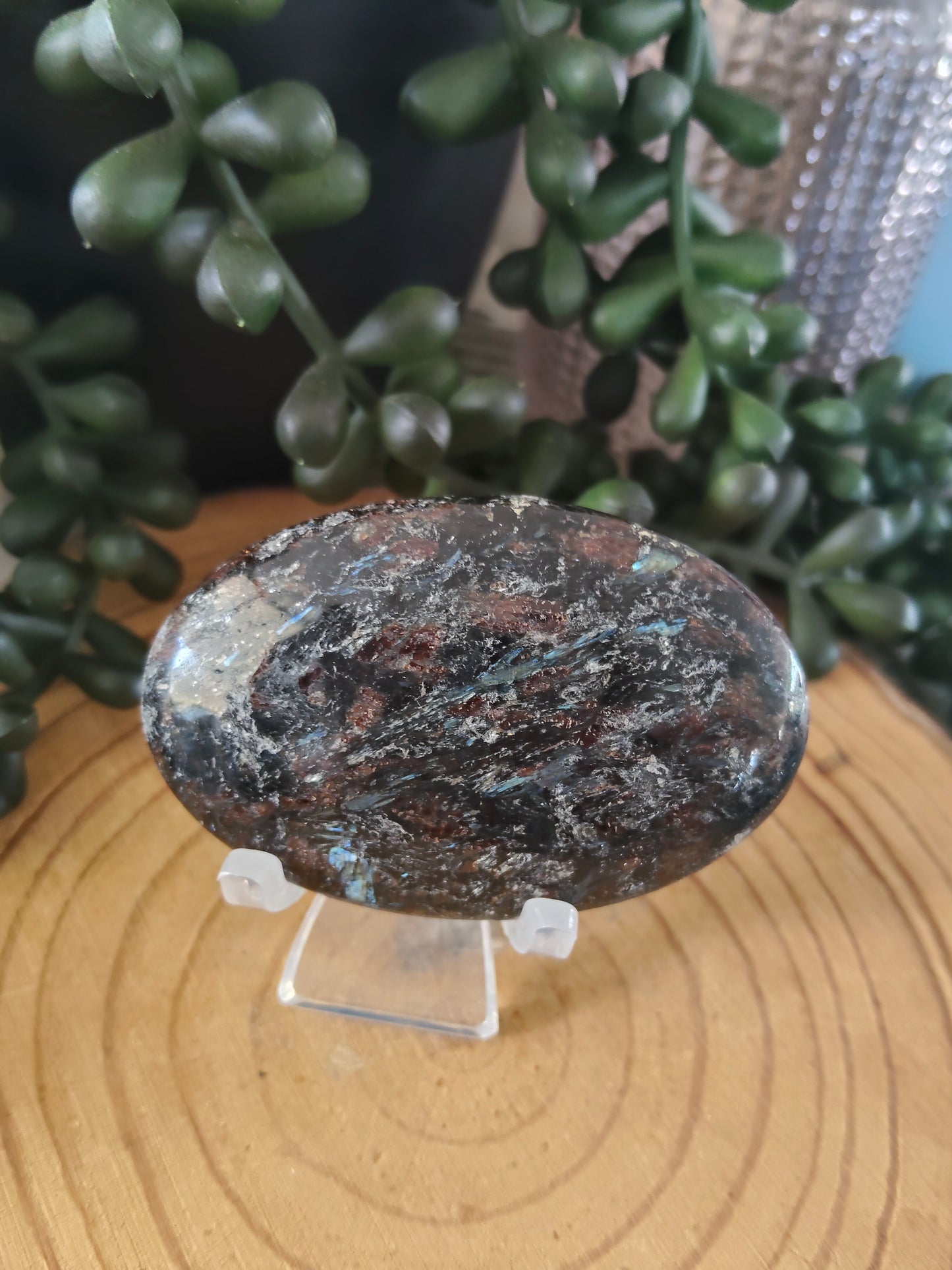 Arfvedsonite and Garnet Palmstones