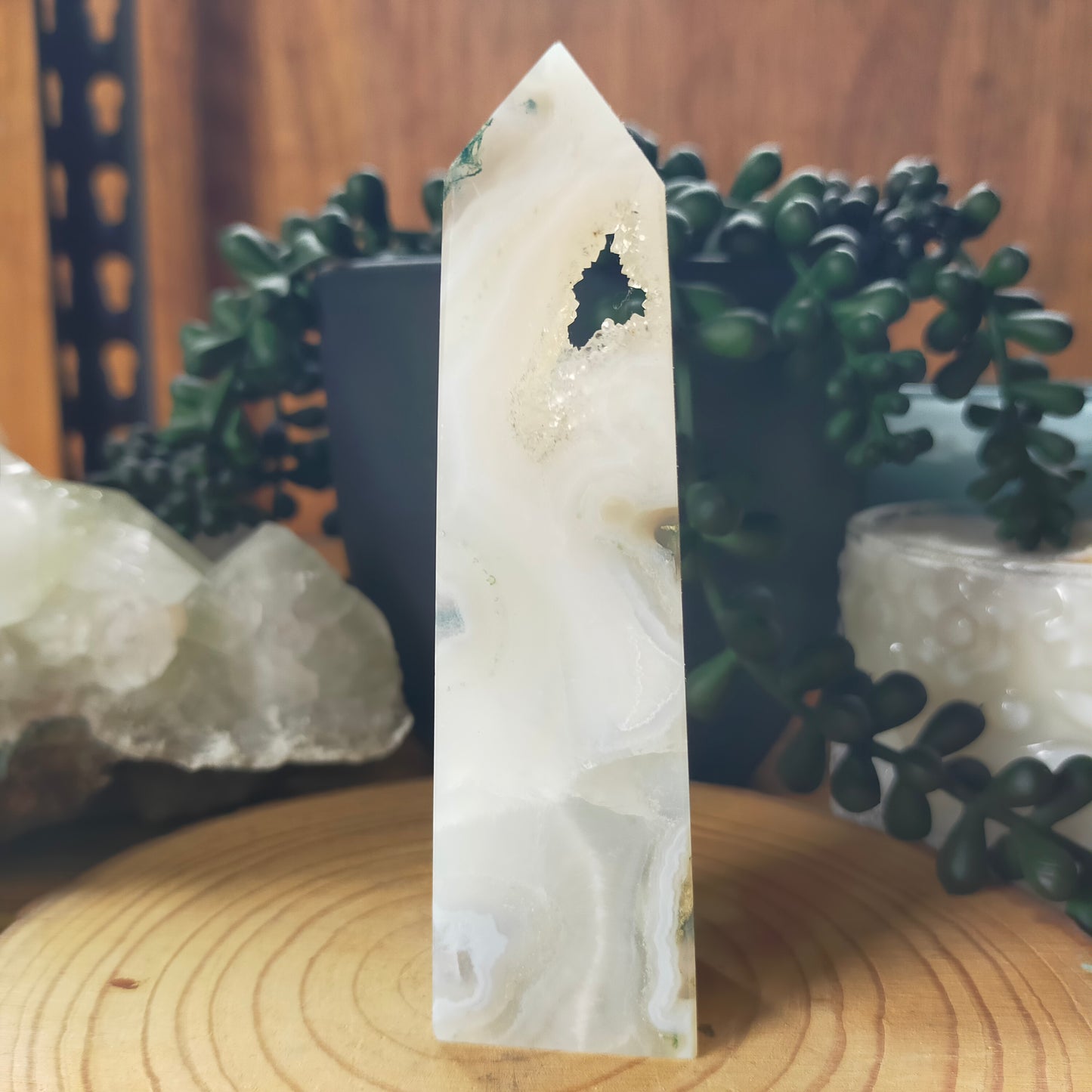 Druzy Moss Agate Point