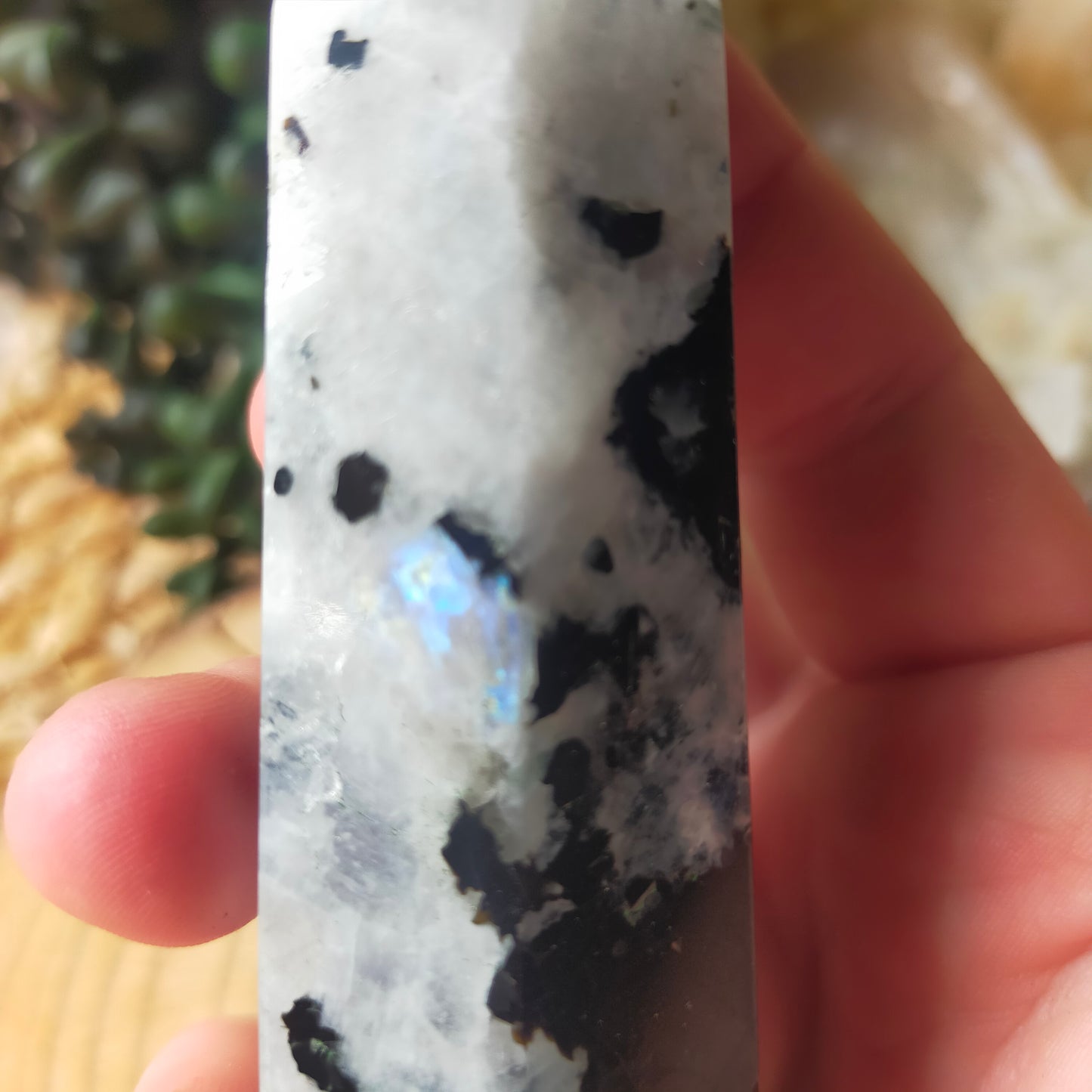 Rainbow Moonstone Point