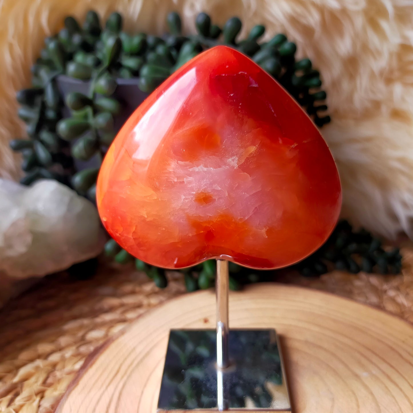 Carnelian Hearts on Stand