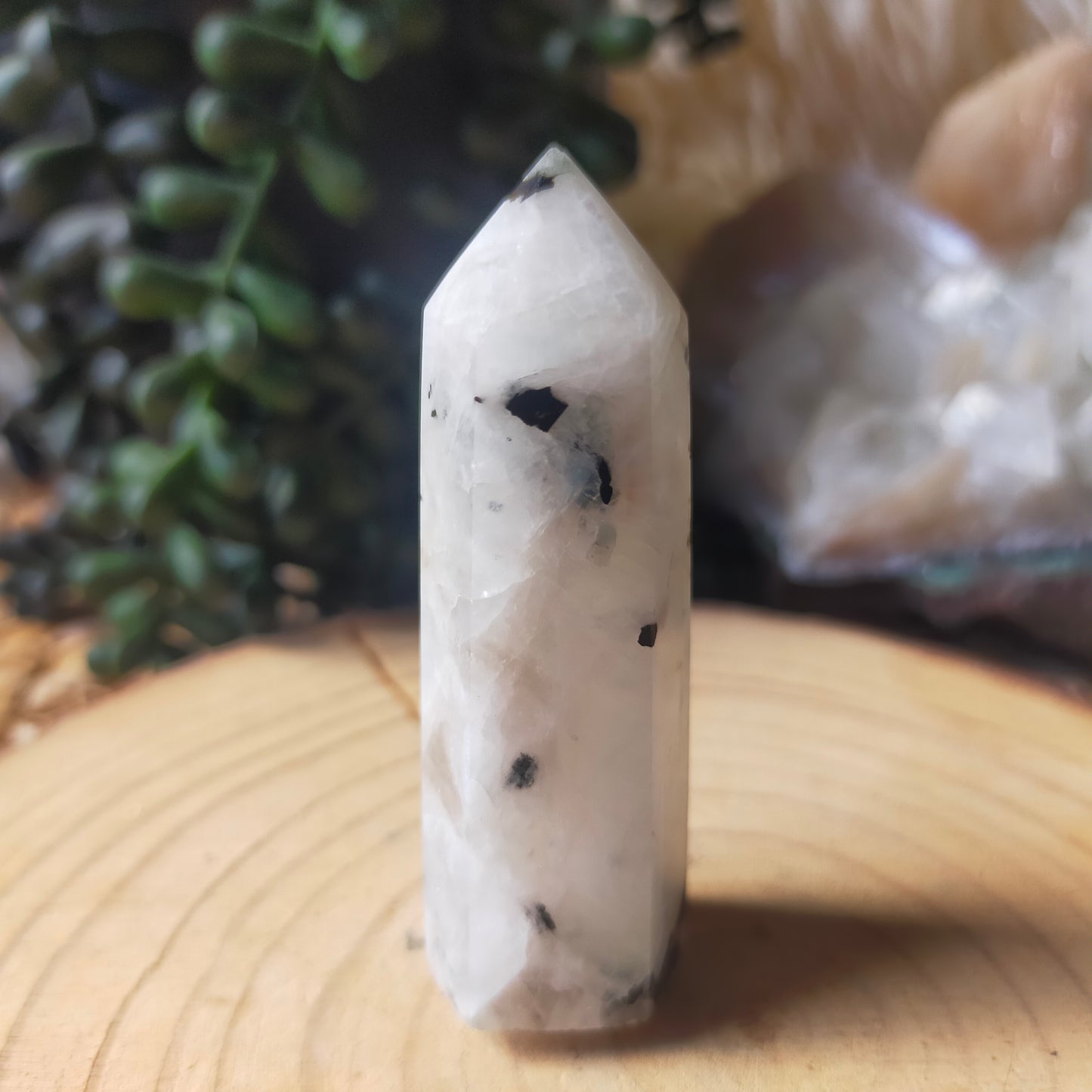 Rainbow Moonstone Point