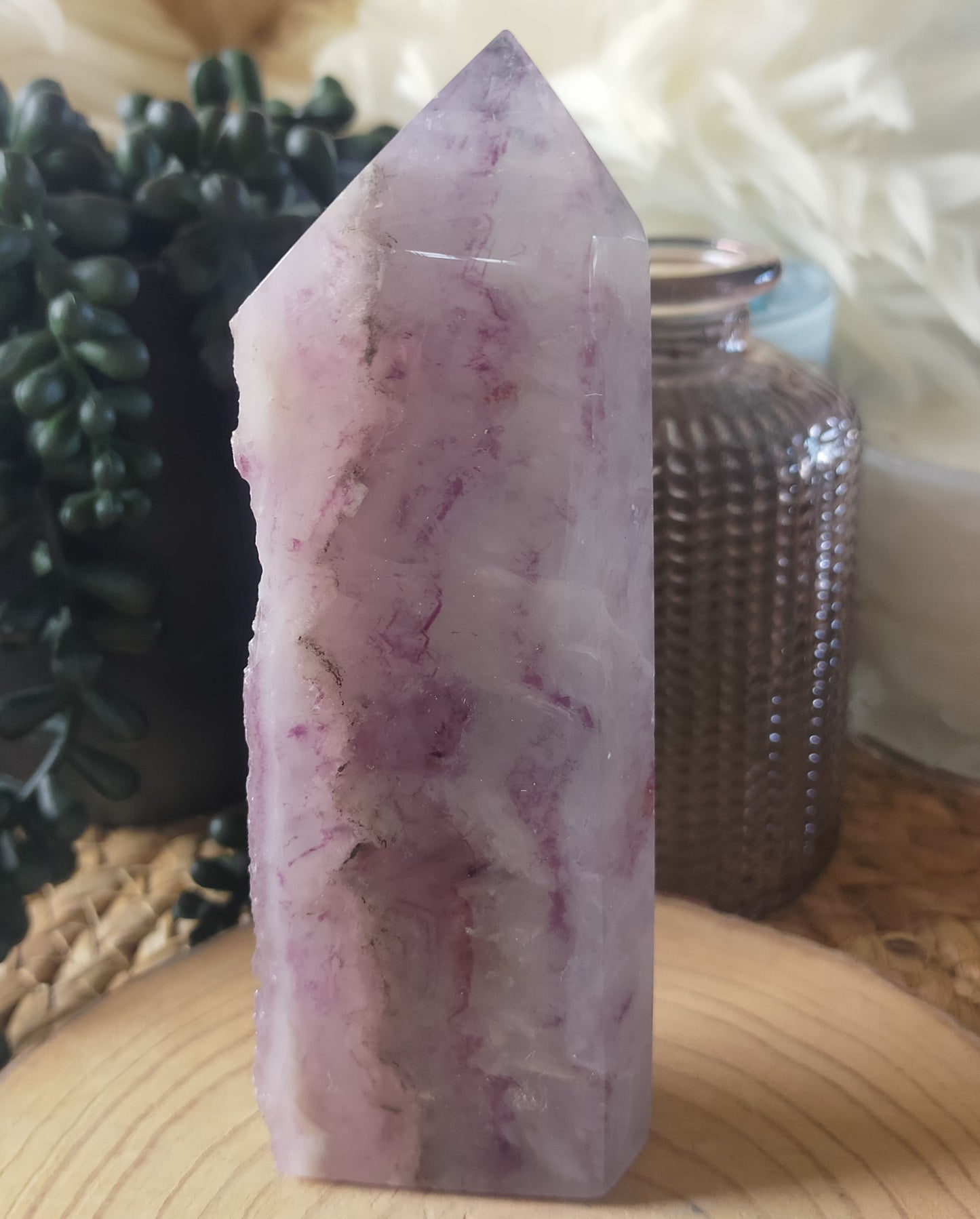 Semi Polished Fluorite Point
