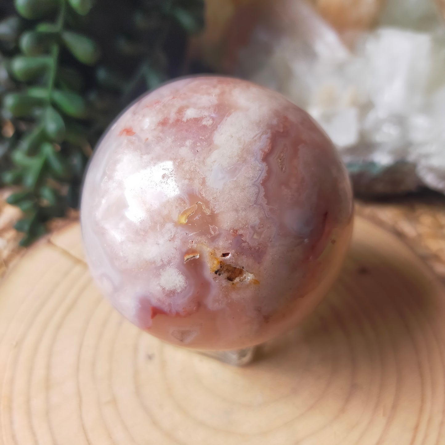 Flower Agate Sphere