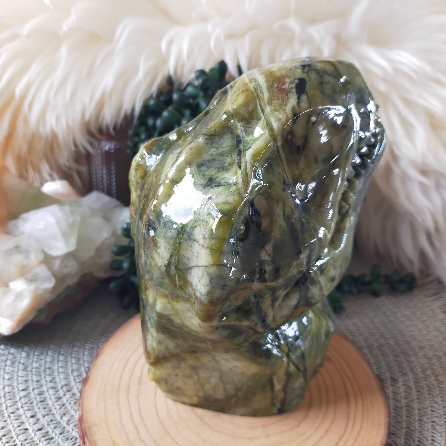 Green Jade T-Rex Head