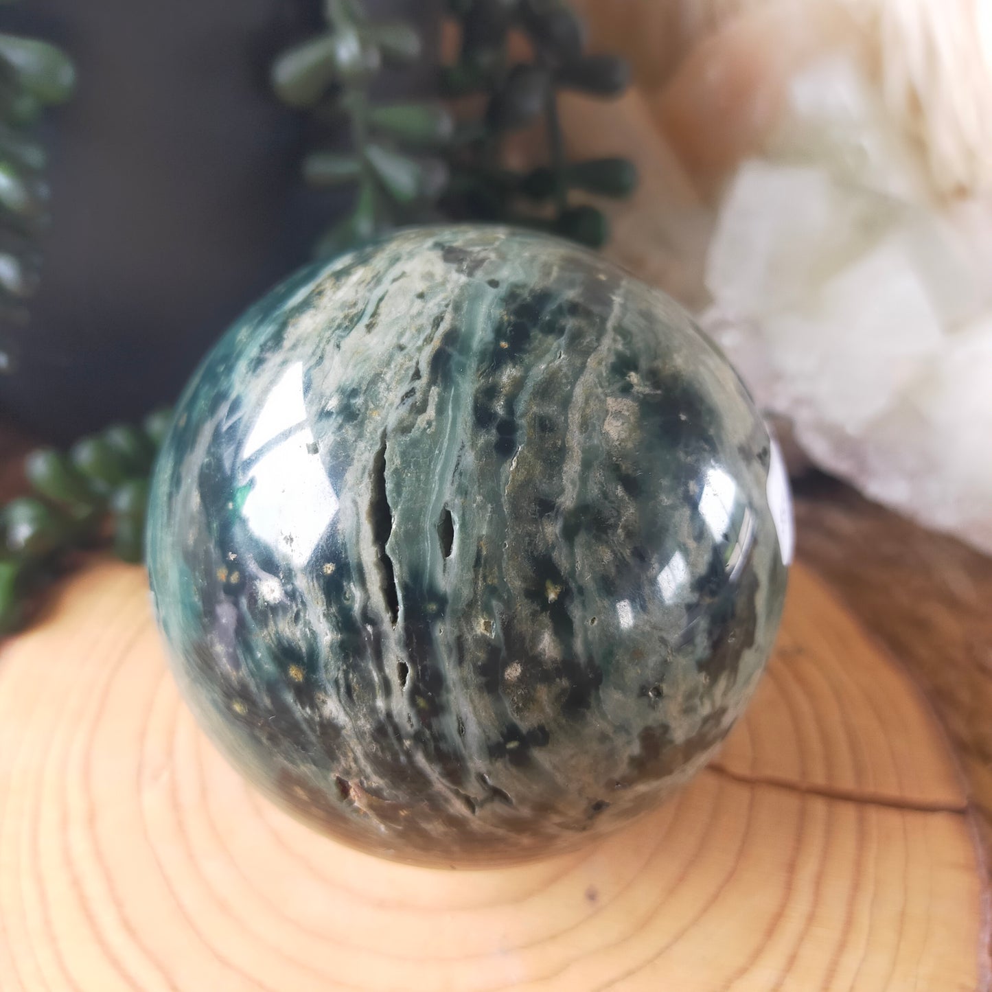 Druzy Ocean Jasper Sphere