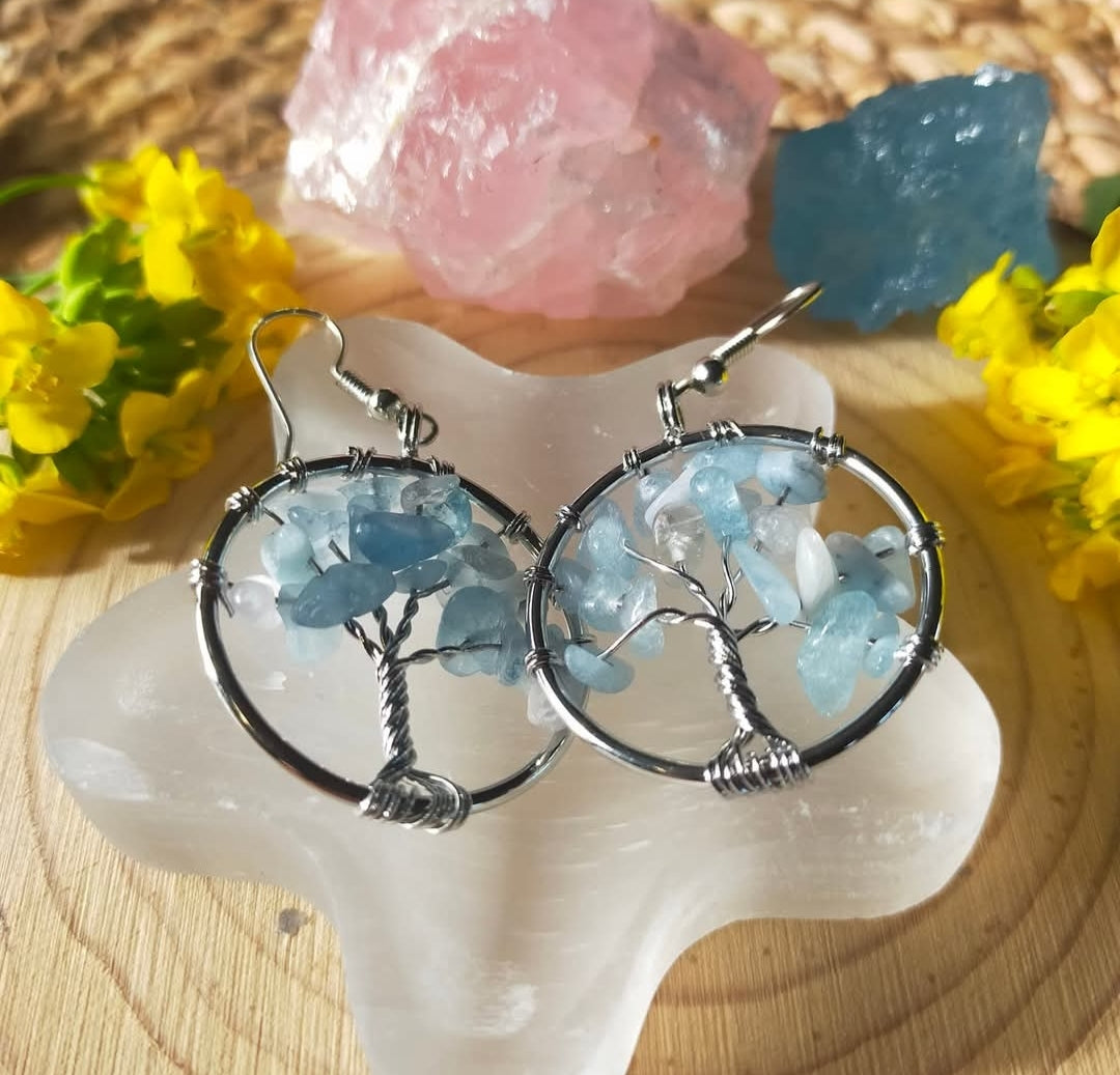 Tree of Life Chip Earrings