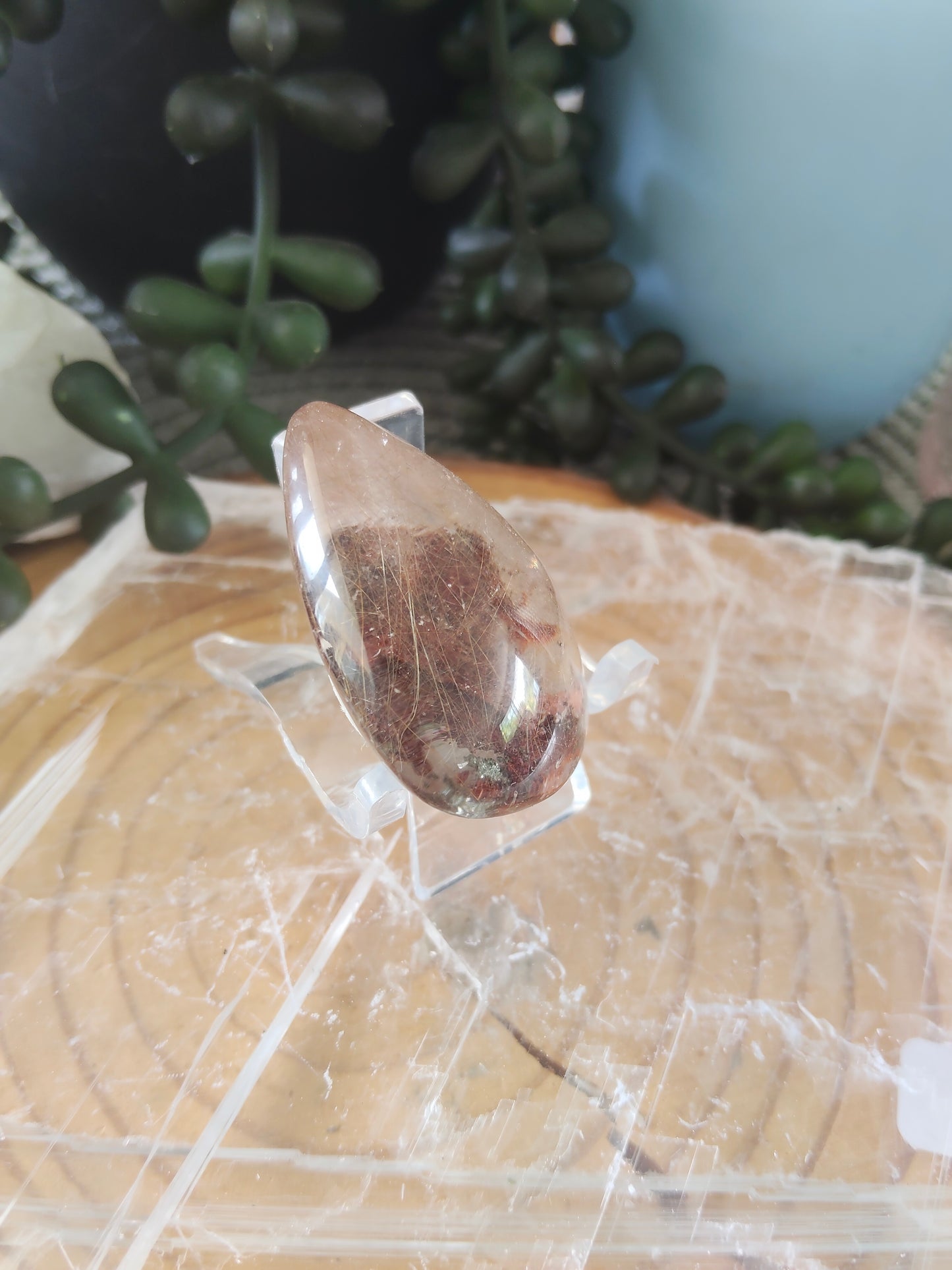 Garden Quartz with Rutile Teardrop