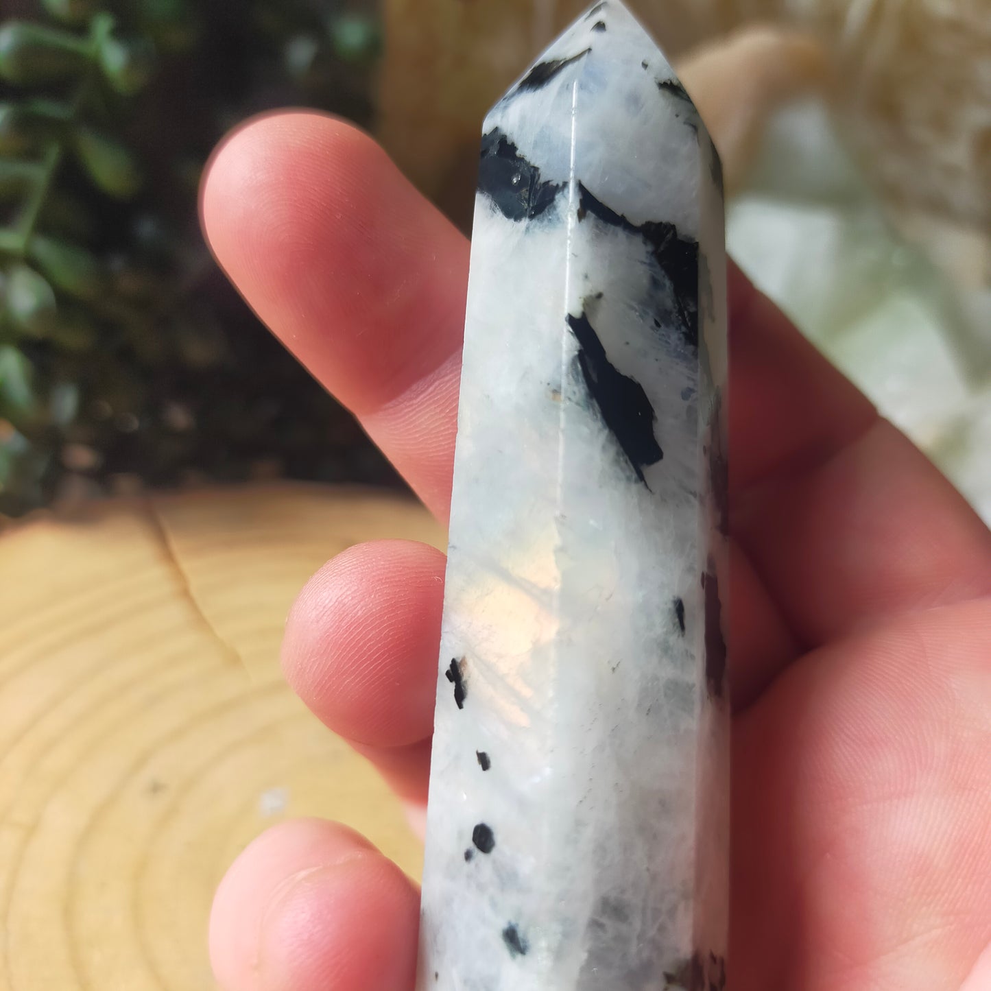 Rainbow Moonstone Point