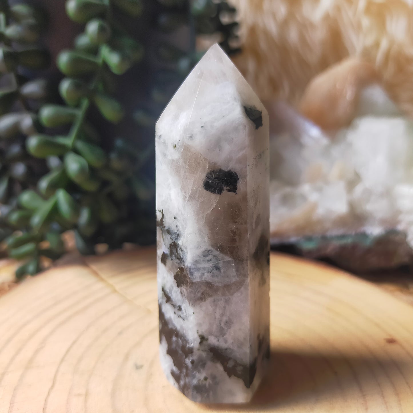 Rainbow Moonstone Point
