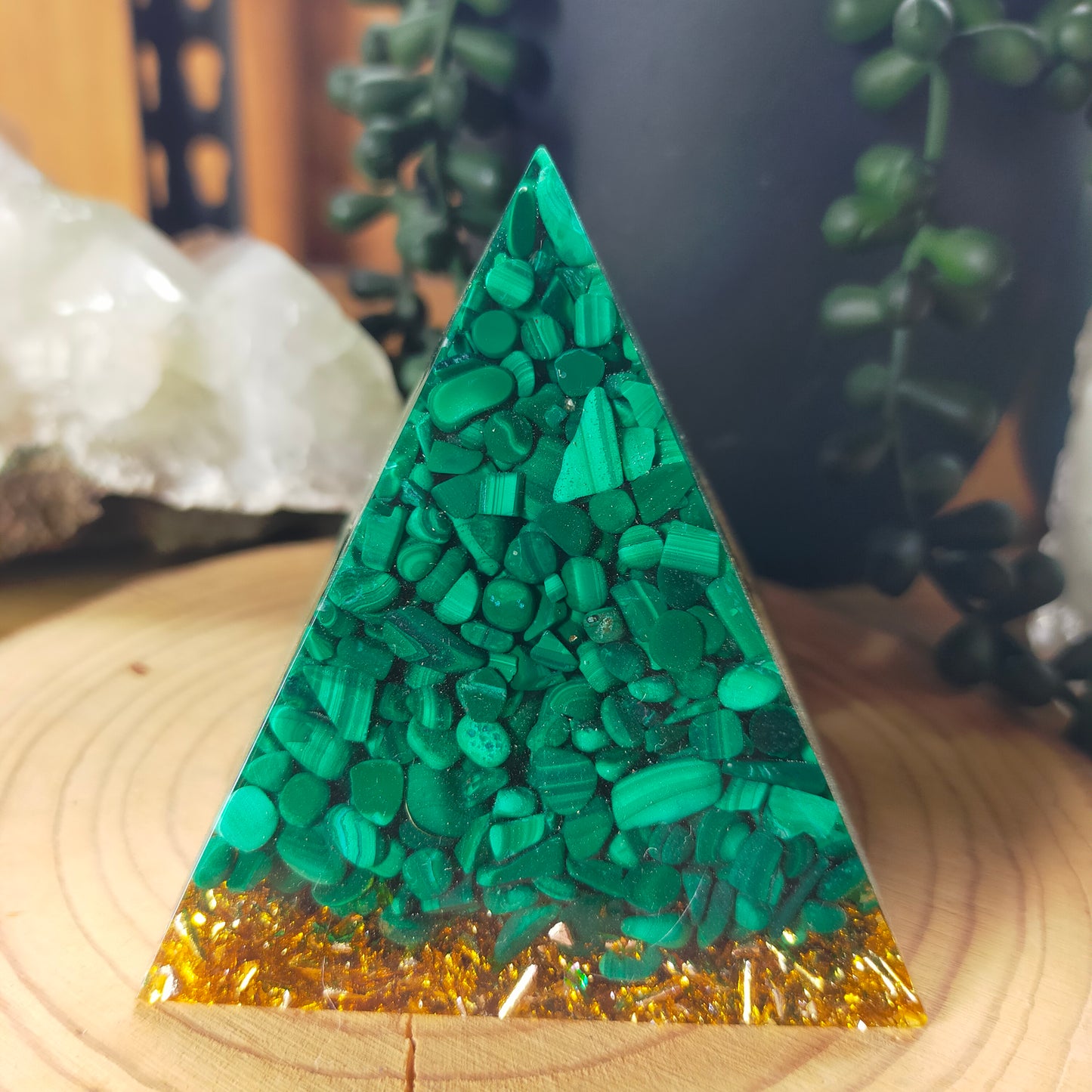 Malachite Chip Pyramid