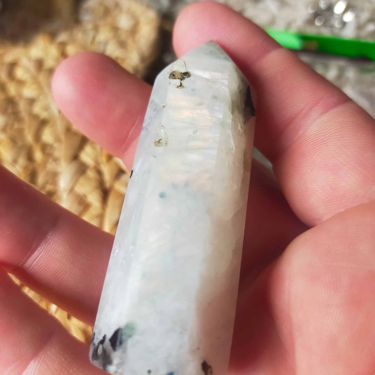 Rainbow Moonstone Point