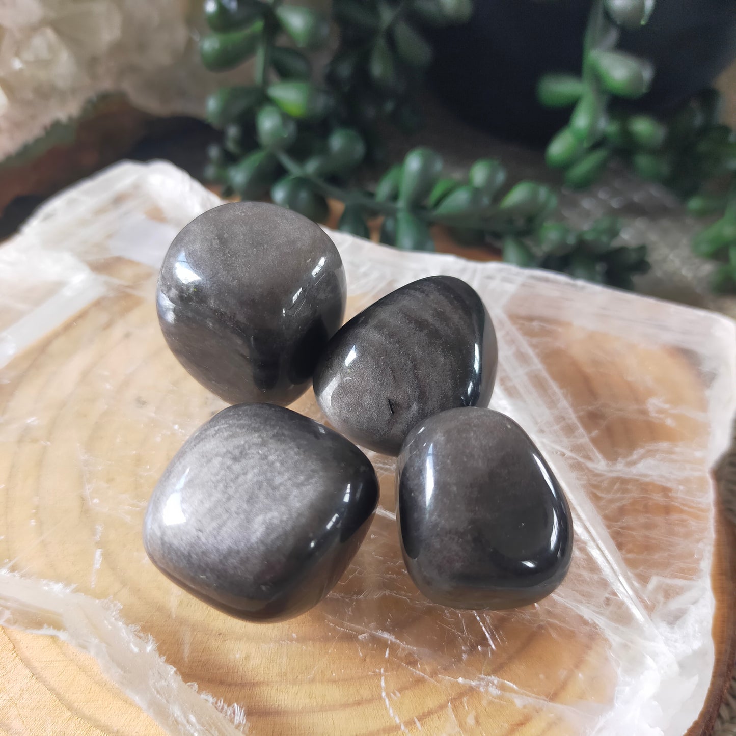 Silver Sheen Obsidian Tumbles