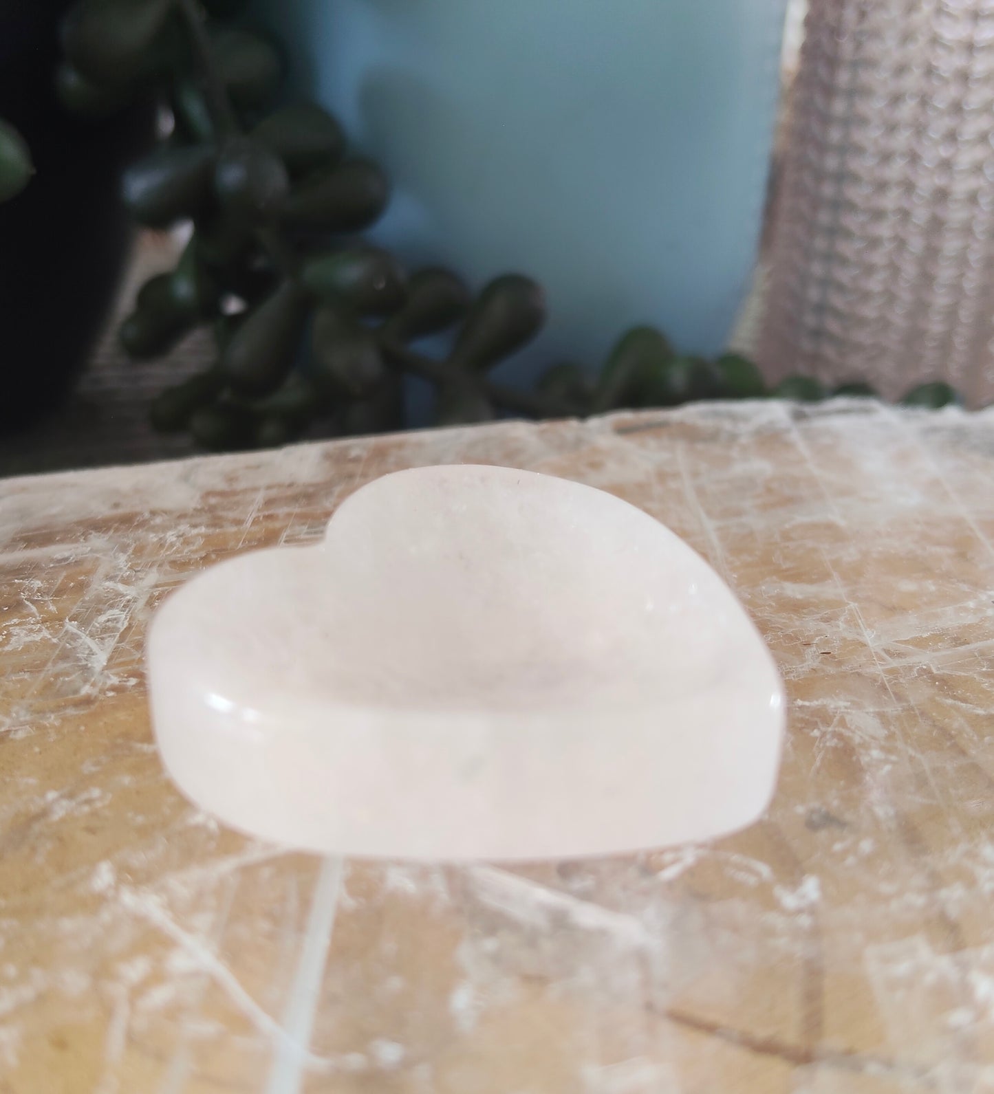 Clear Quartz Heart Worry Stone